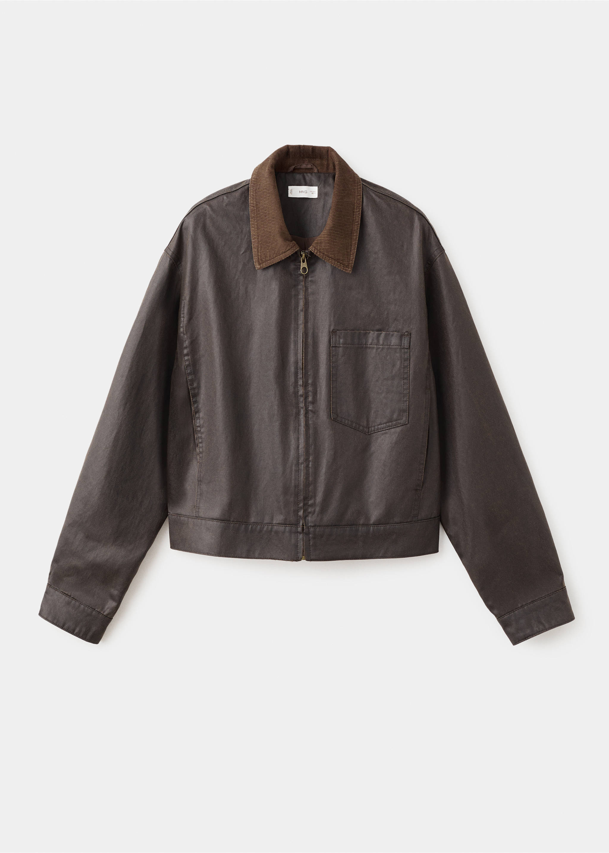Leather-effect biker jacket - Article without model, Brown. Ref: 17056720-00.