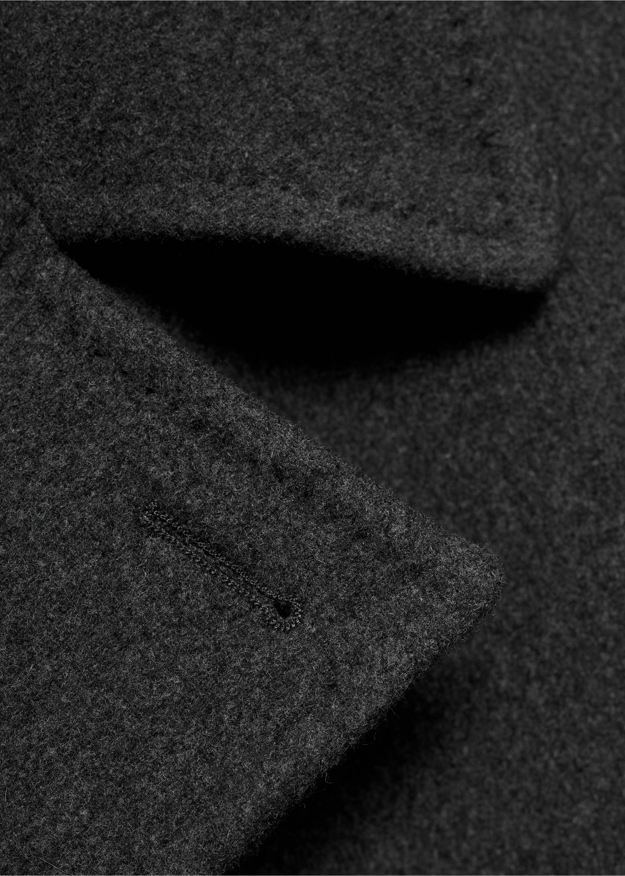 Wool double-breasted coat with buttons - Details of the article 0, Grey. Ref: 17056722-00.