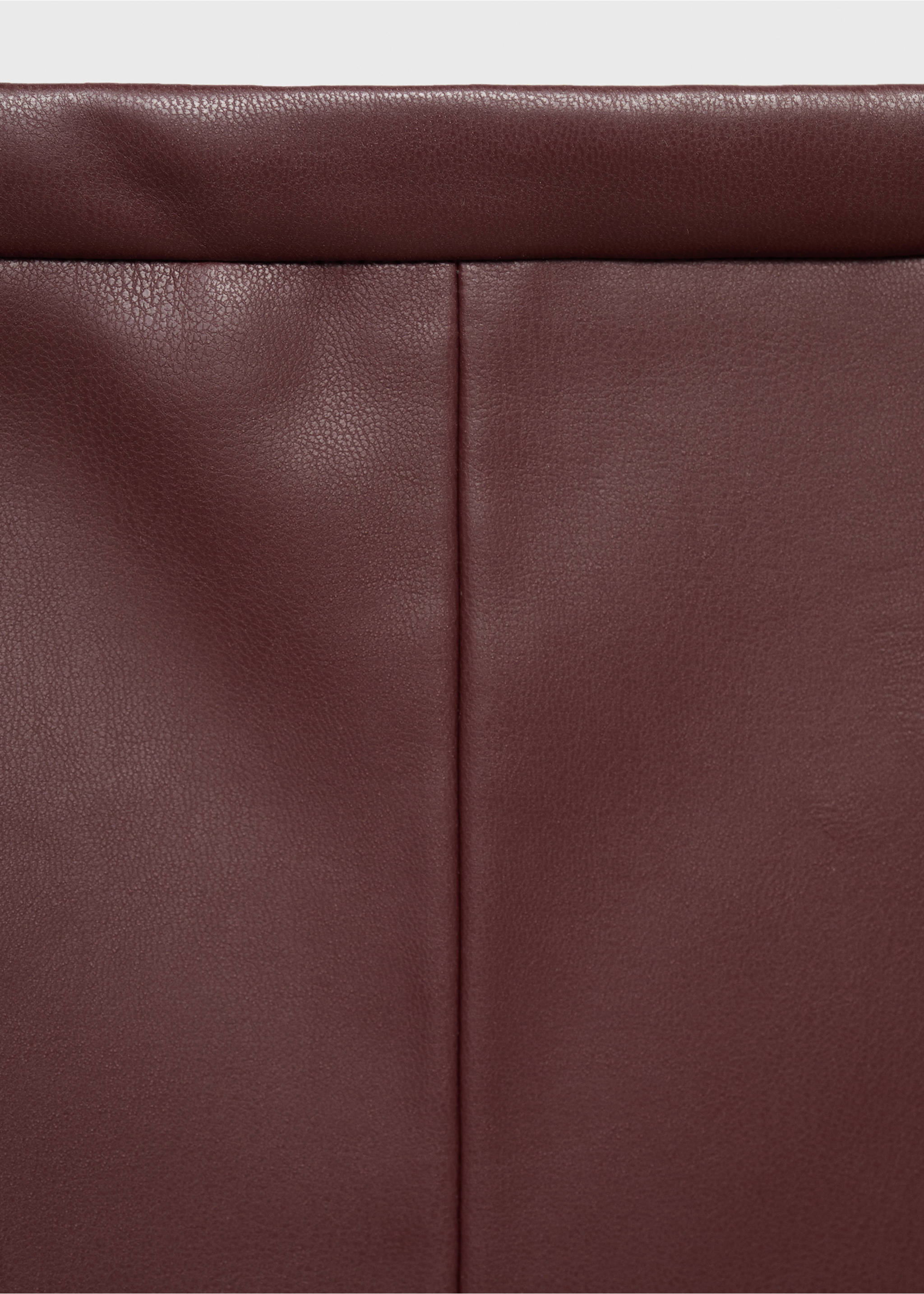 Faux-leather midi-skirt - Details of the article 8, Maroon. Ref: 17056723-00.