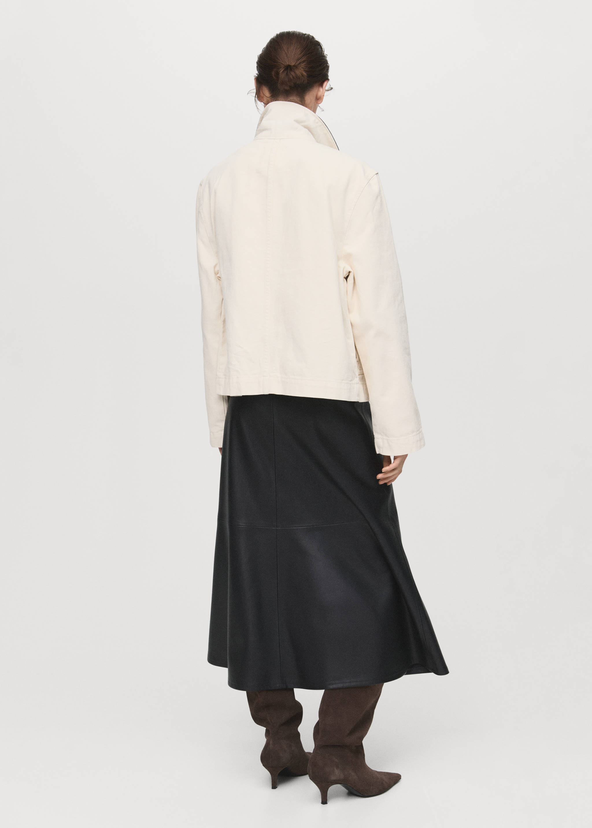 Faux-leather midi-skirt - Reverse of the article