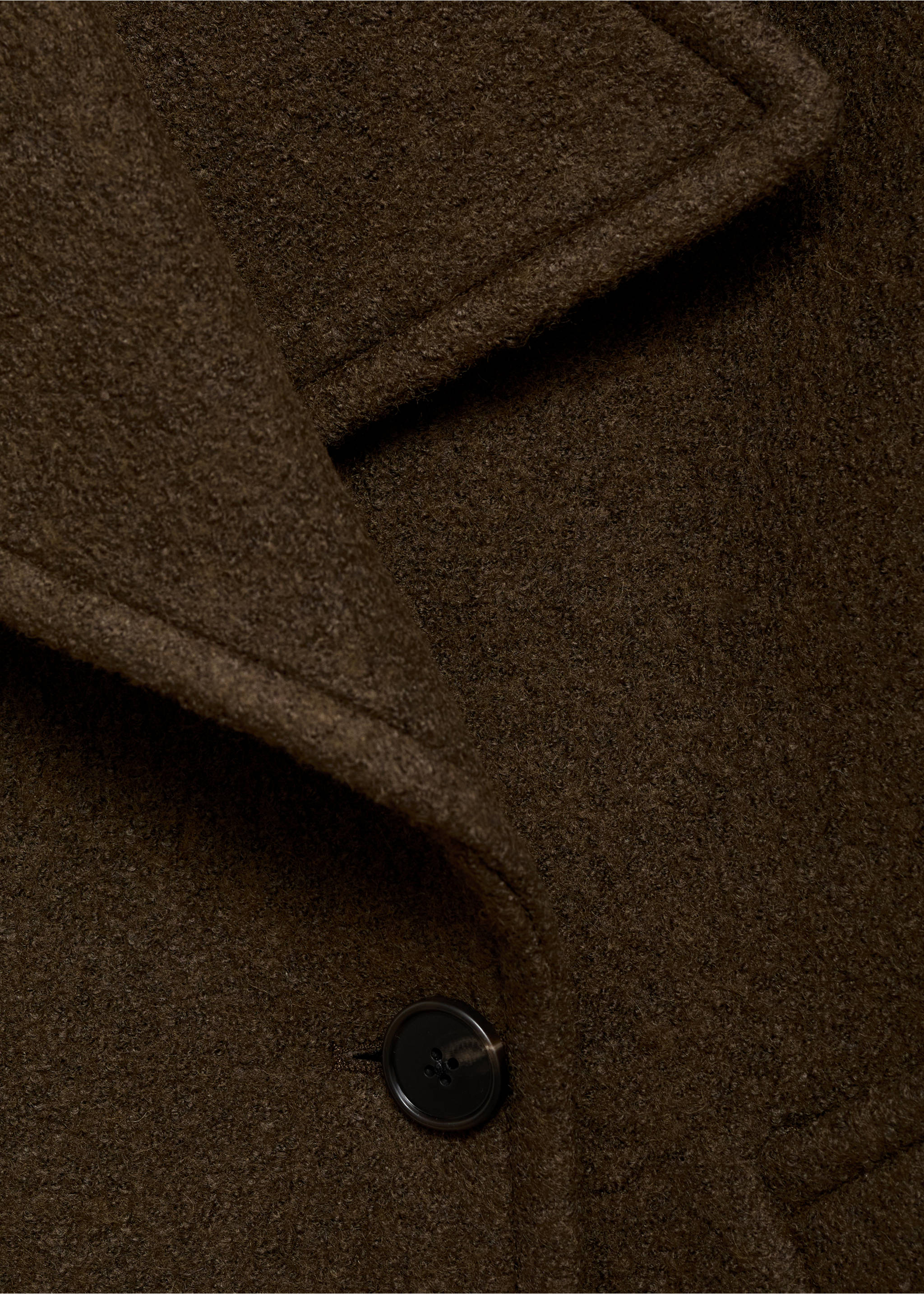 Oversized wool coat with maxi lapels - Details of the article 8, Khaki. Ref: 17056724-00.