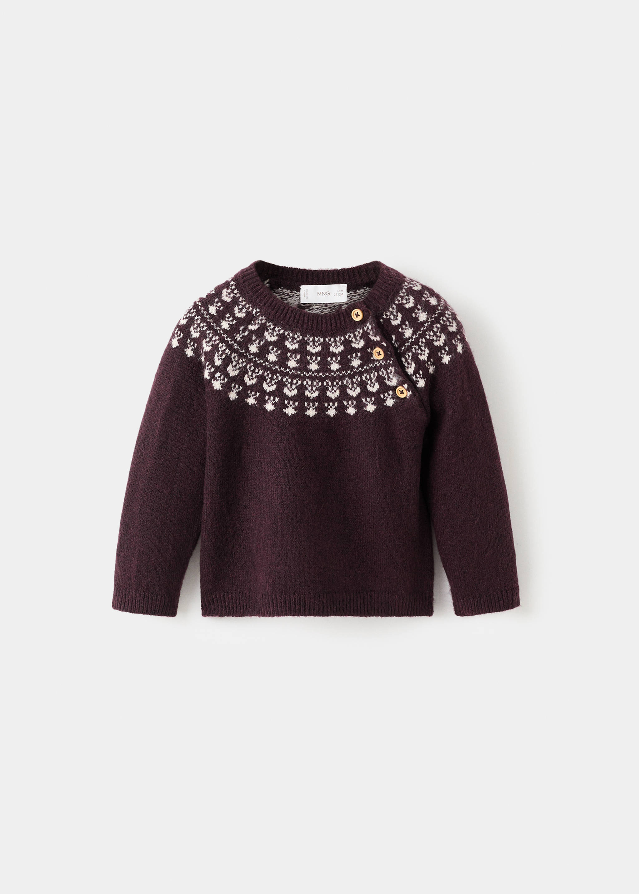Žakárový svetr s knoflíky - Zboží bez modelu