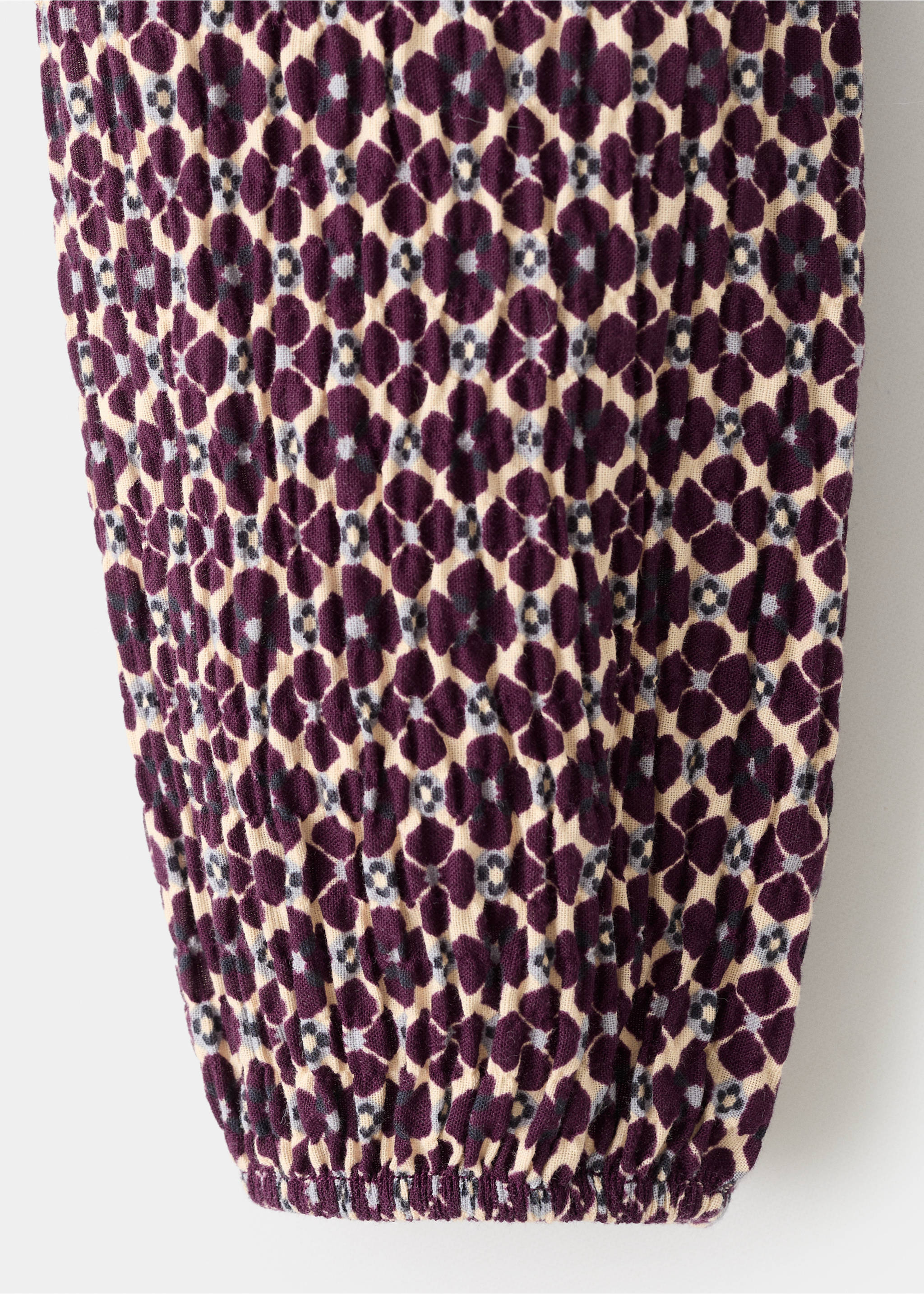 Floral cotton blouse - Details of the article 0, Burgundy. Ref: 17056739-00.