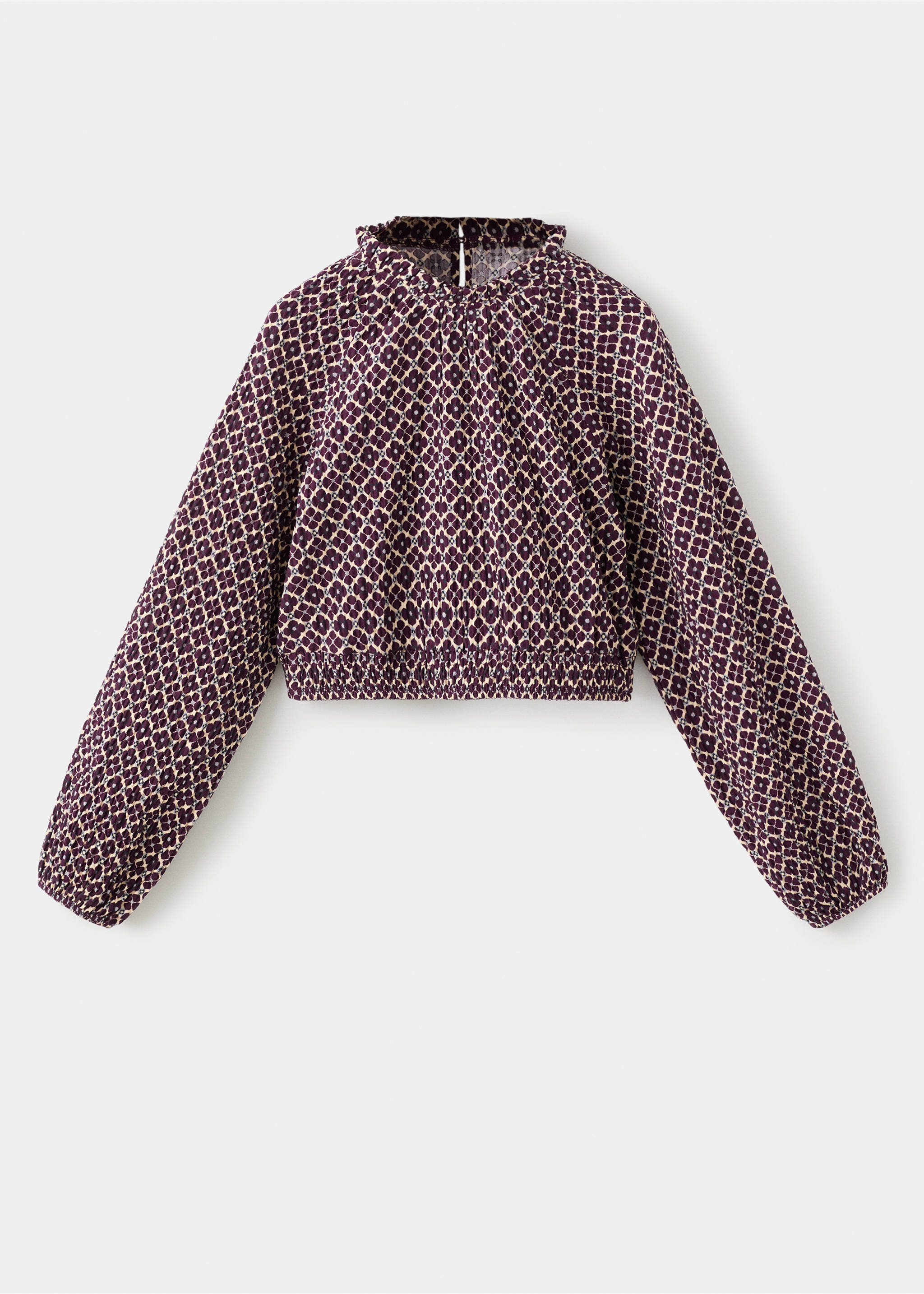Floral cotton blouse - Article without model, Burgundy. Ref: 17056739-00.