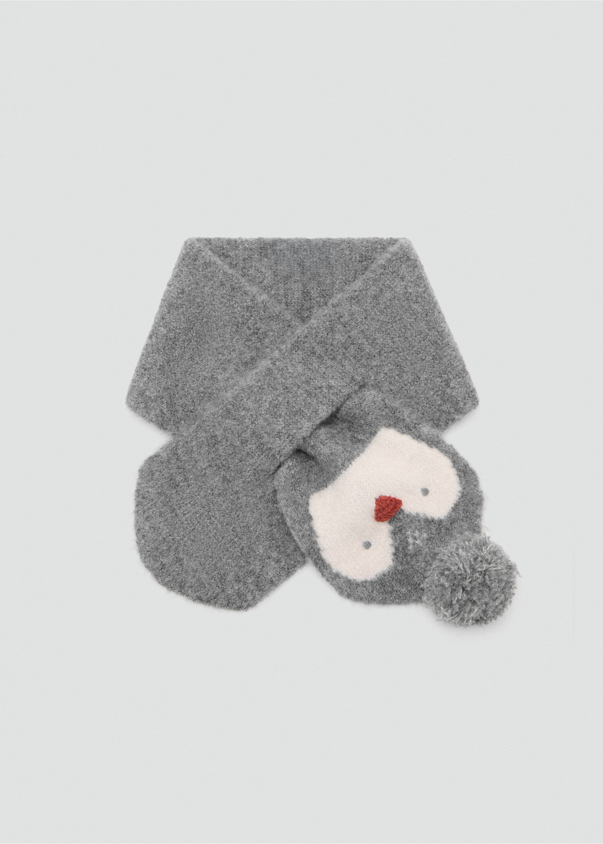 Penguin scarf with stitching detail - Article without model, Grey. Ref: 17056741-00.