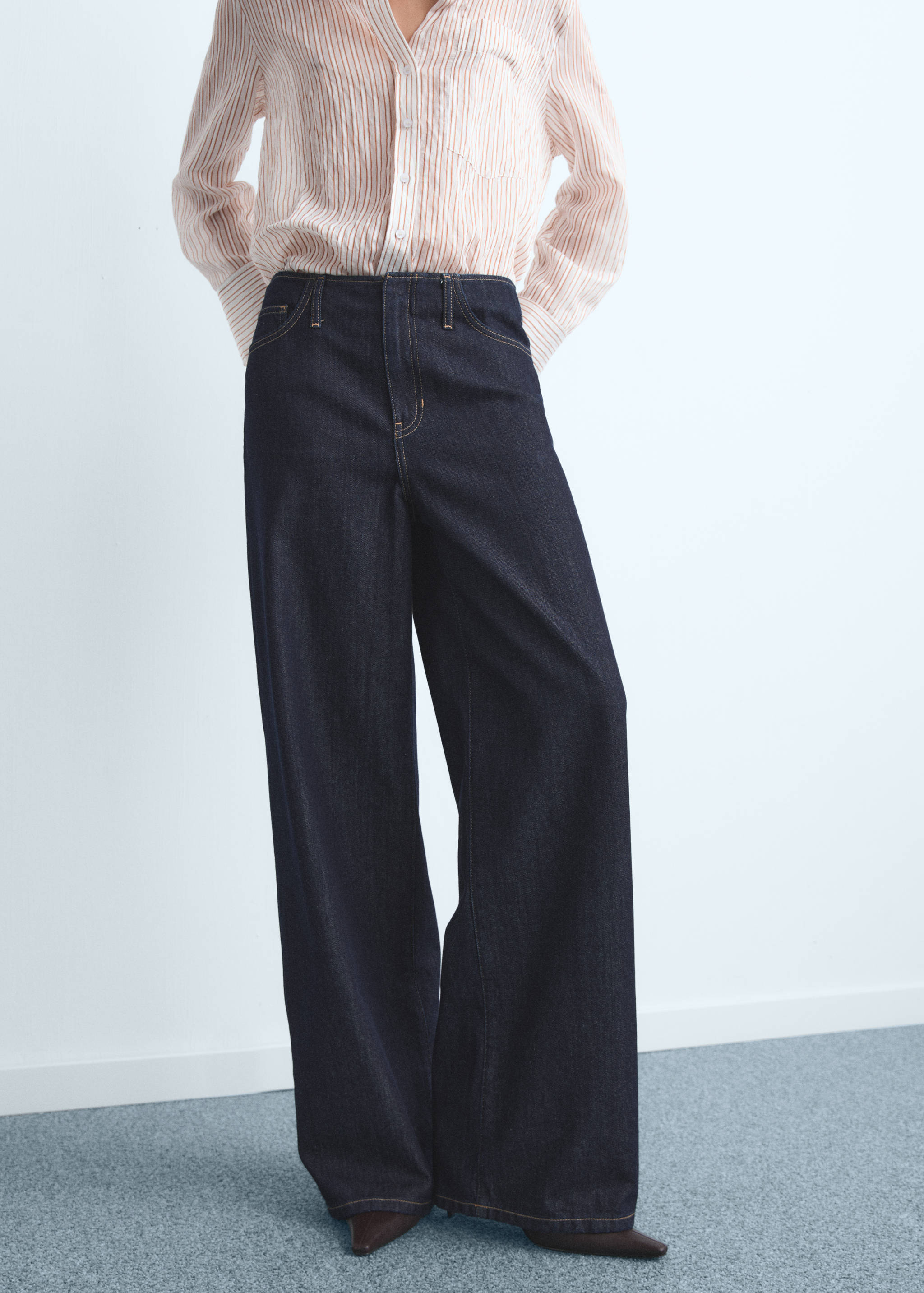 Wide leg mid-rise jeans - Medium plane