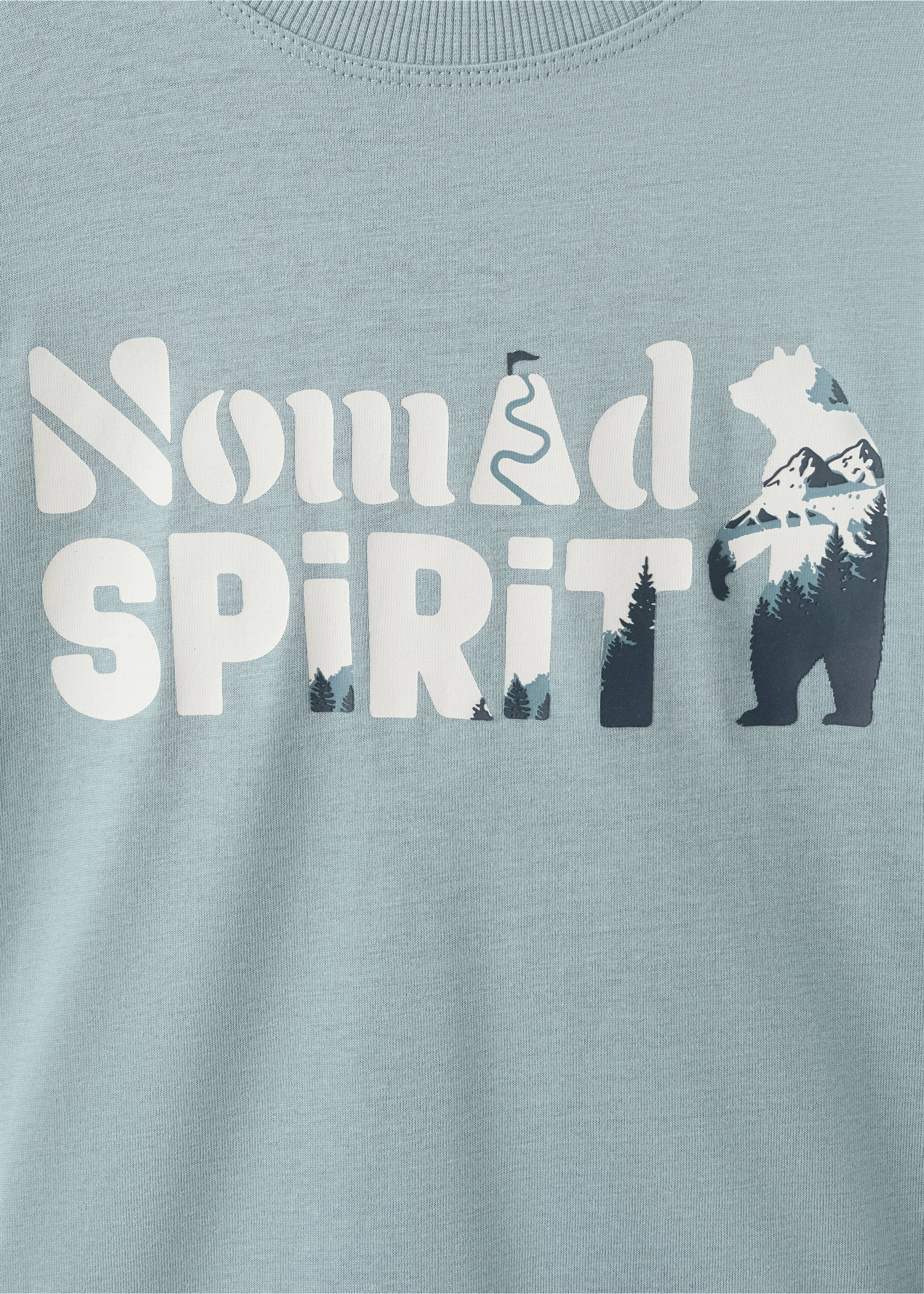 Printed cotton-blend T-shirt - Details of the article 8, Aqua Green. Ref: 17057128-00.