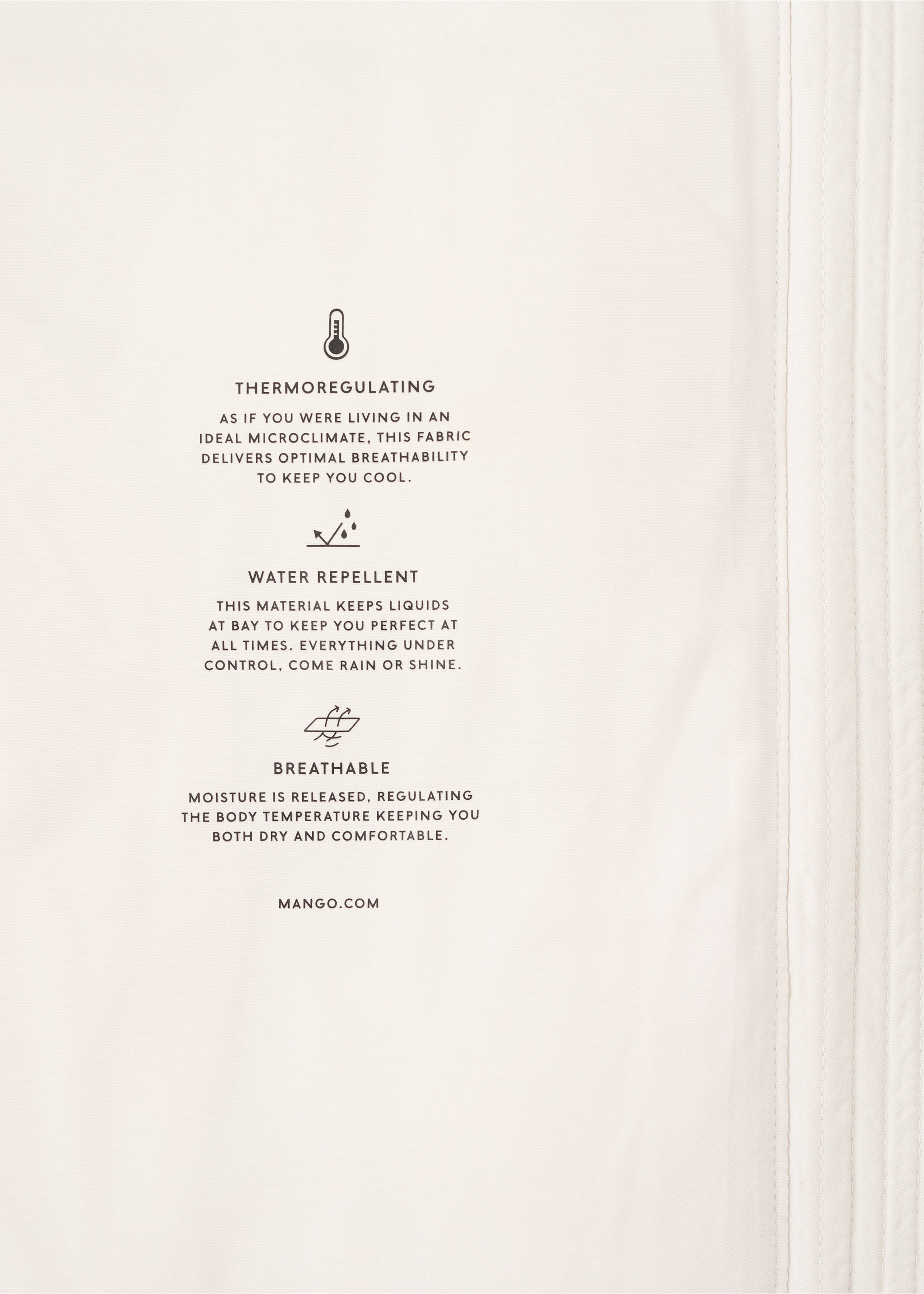 Long padded anorak with hood - Details of the article 0, Off White. Ref: 17057131-00.