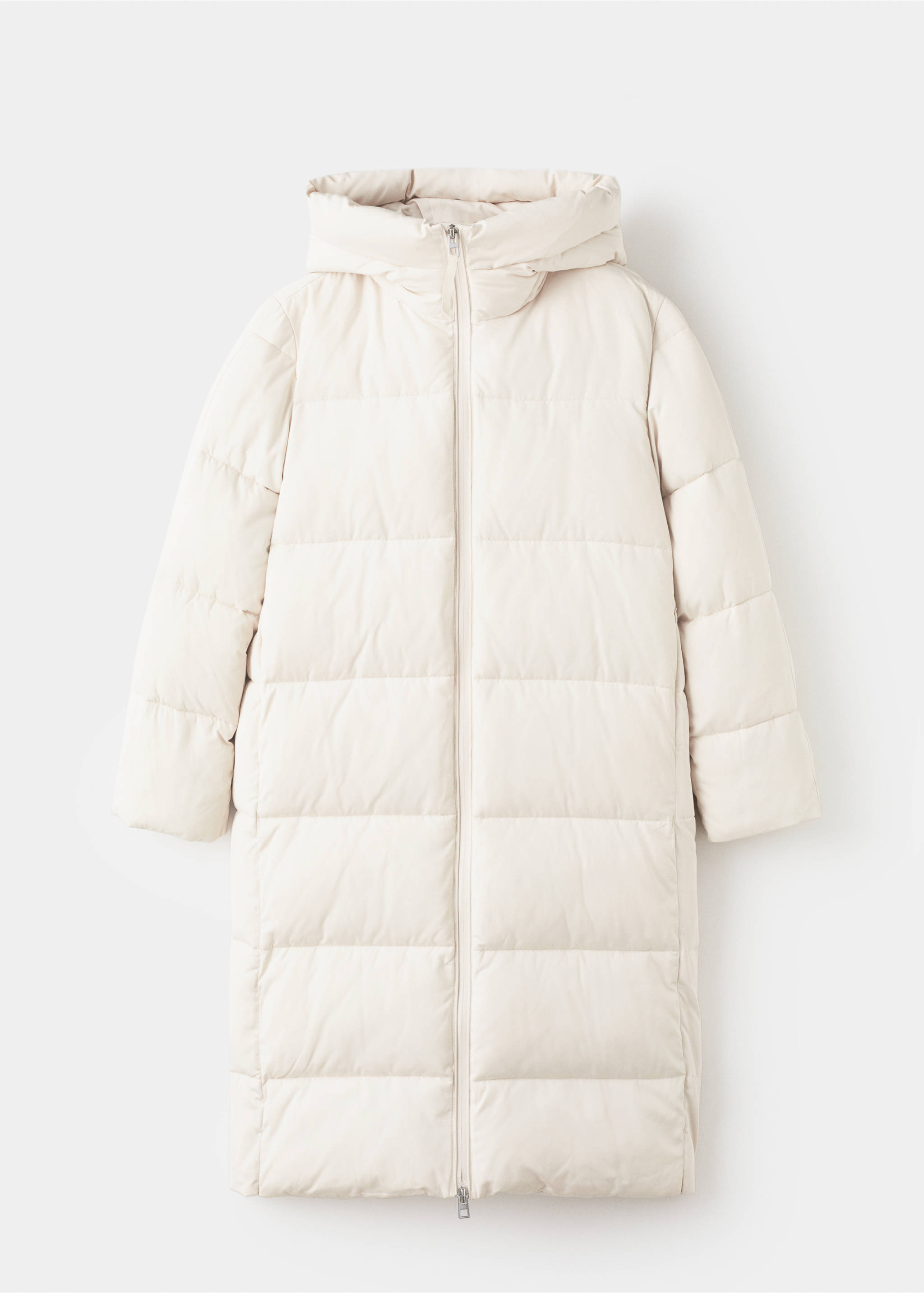 Long padded anorak with hood - Article without model, Off White. Ref: 17057131-00.