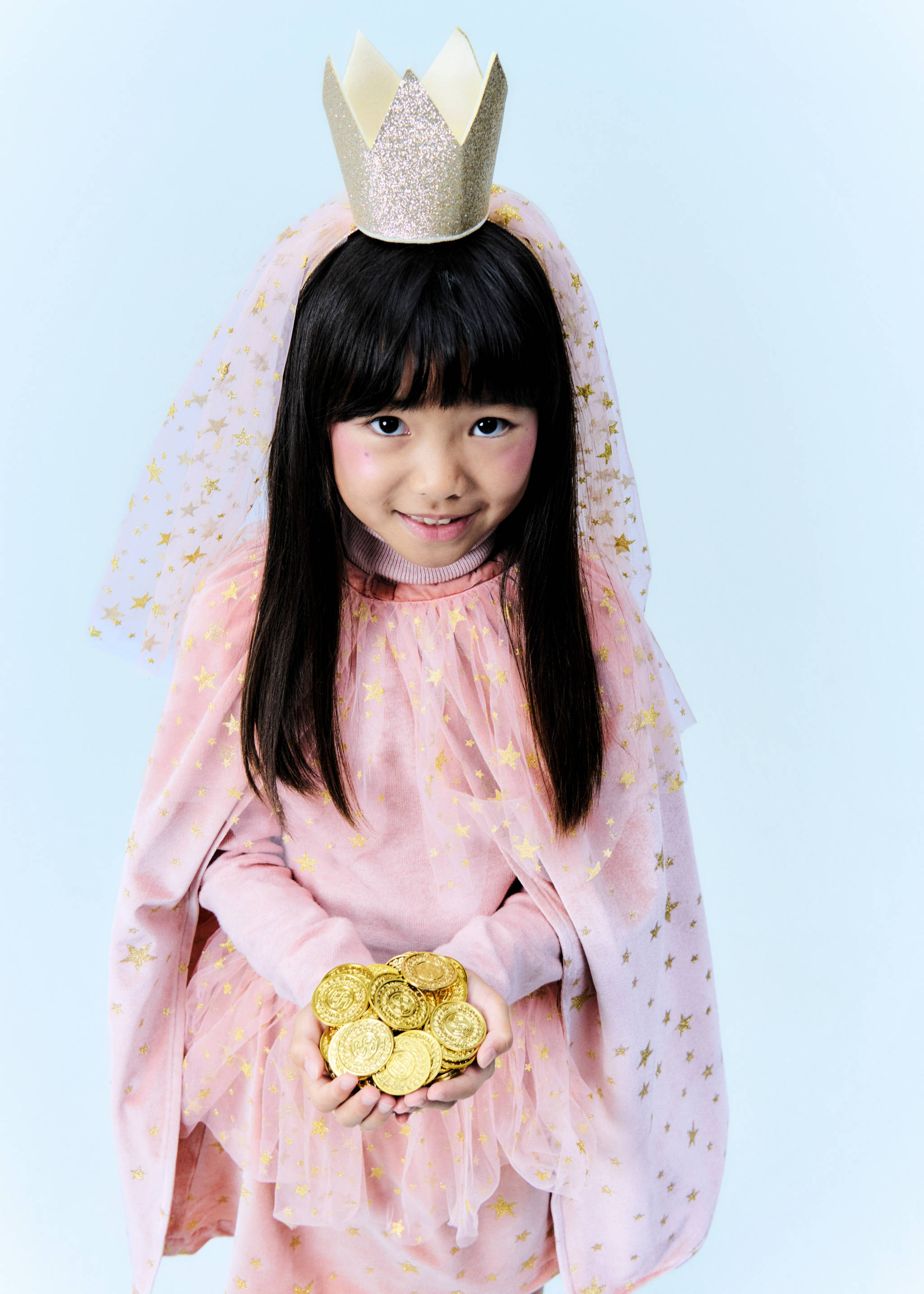 Tulle headband with glitter star - Details of the article 7, Pale Pink. Ref: 17057132-00.