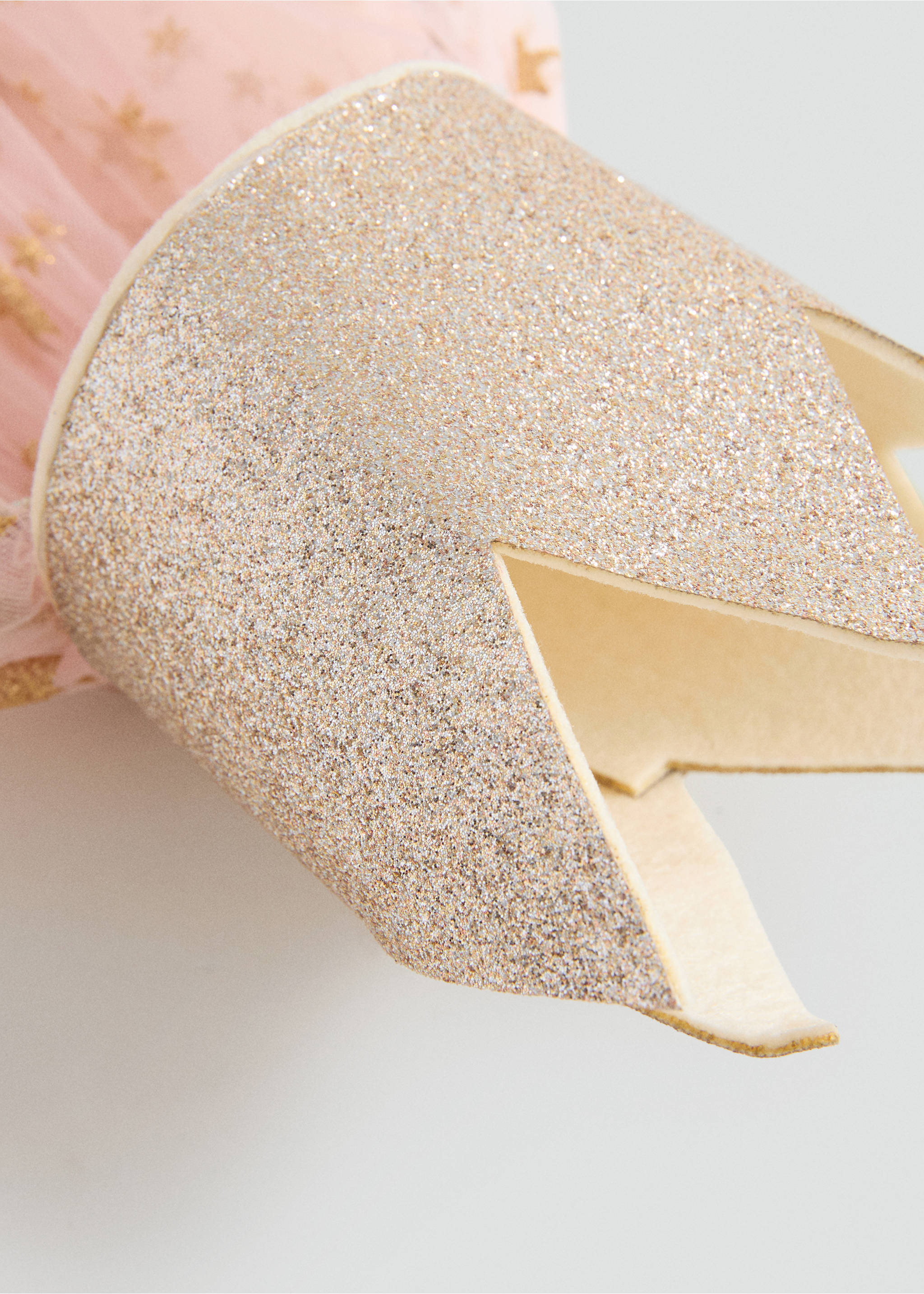 Tulle headband with glitter star - Details of the article 1, Pale Pink. Ref: 17057132-00.