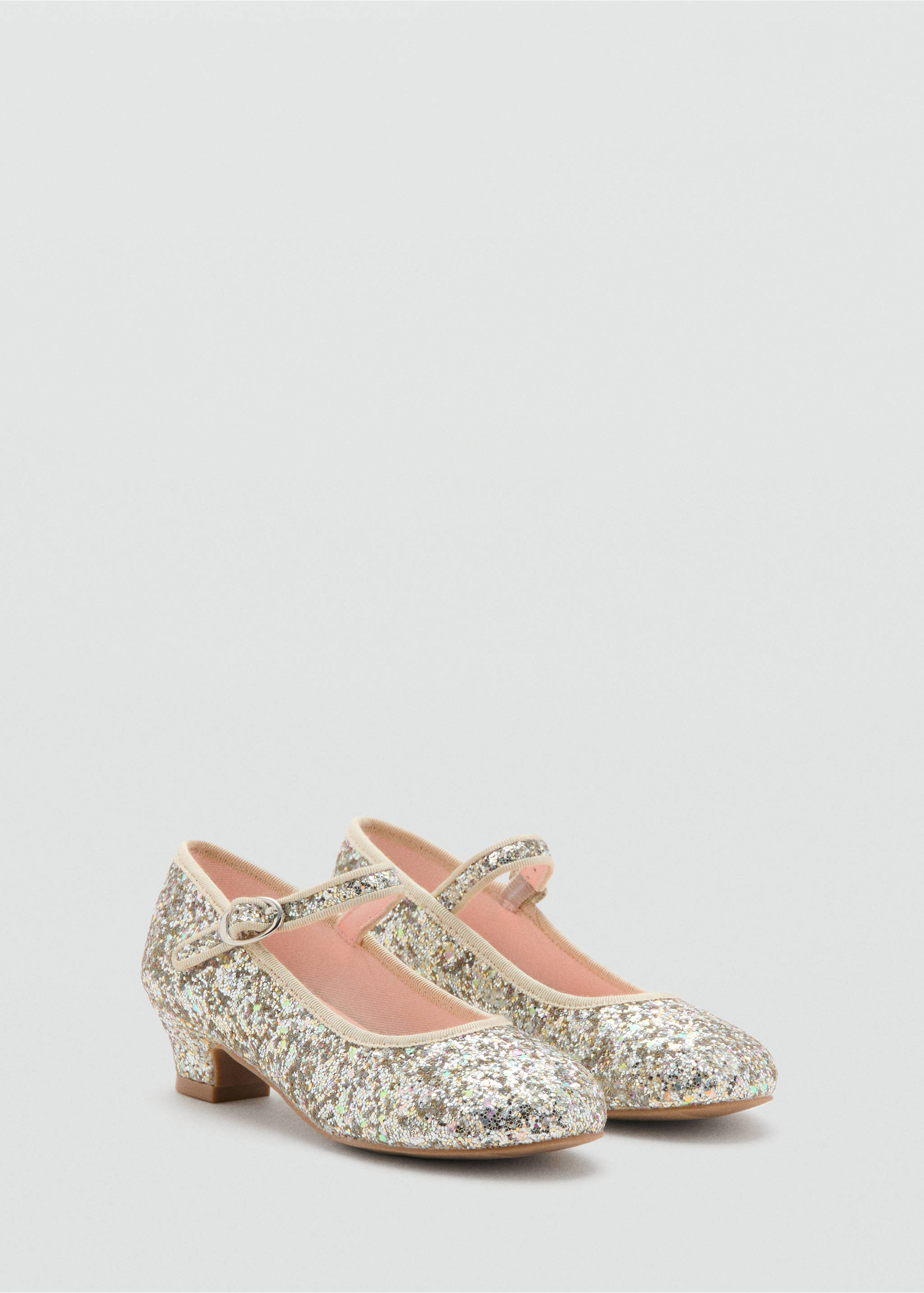 Heeled glitter shoe - Medium plane, Gold. Ref: 17057137-00.