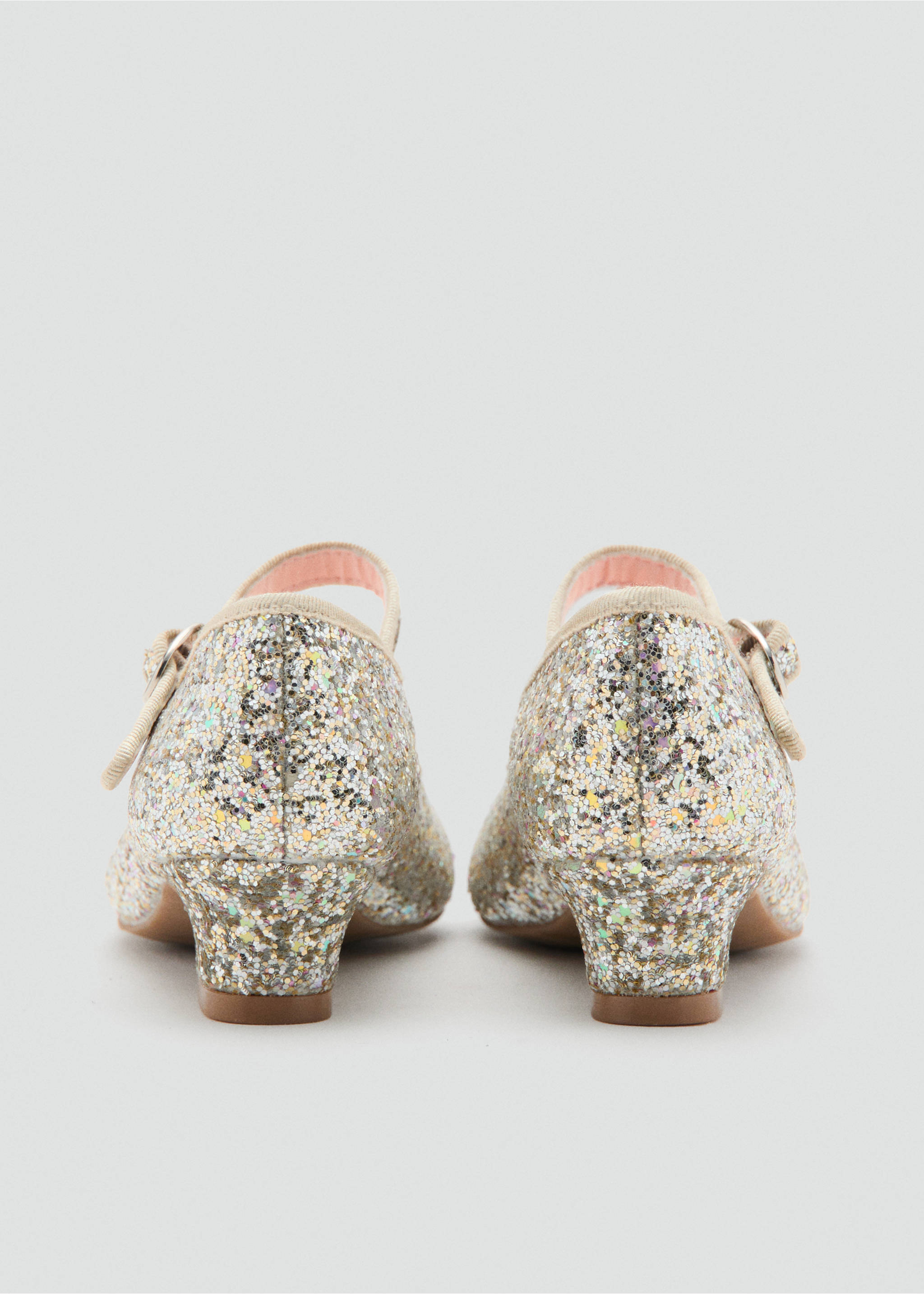 Heeled glitter shoe - Details of the article 2, Gold. Ref: 17057137-00.