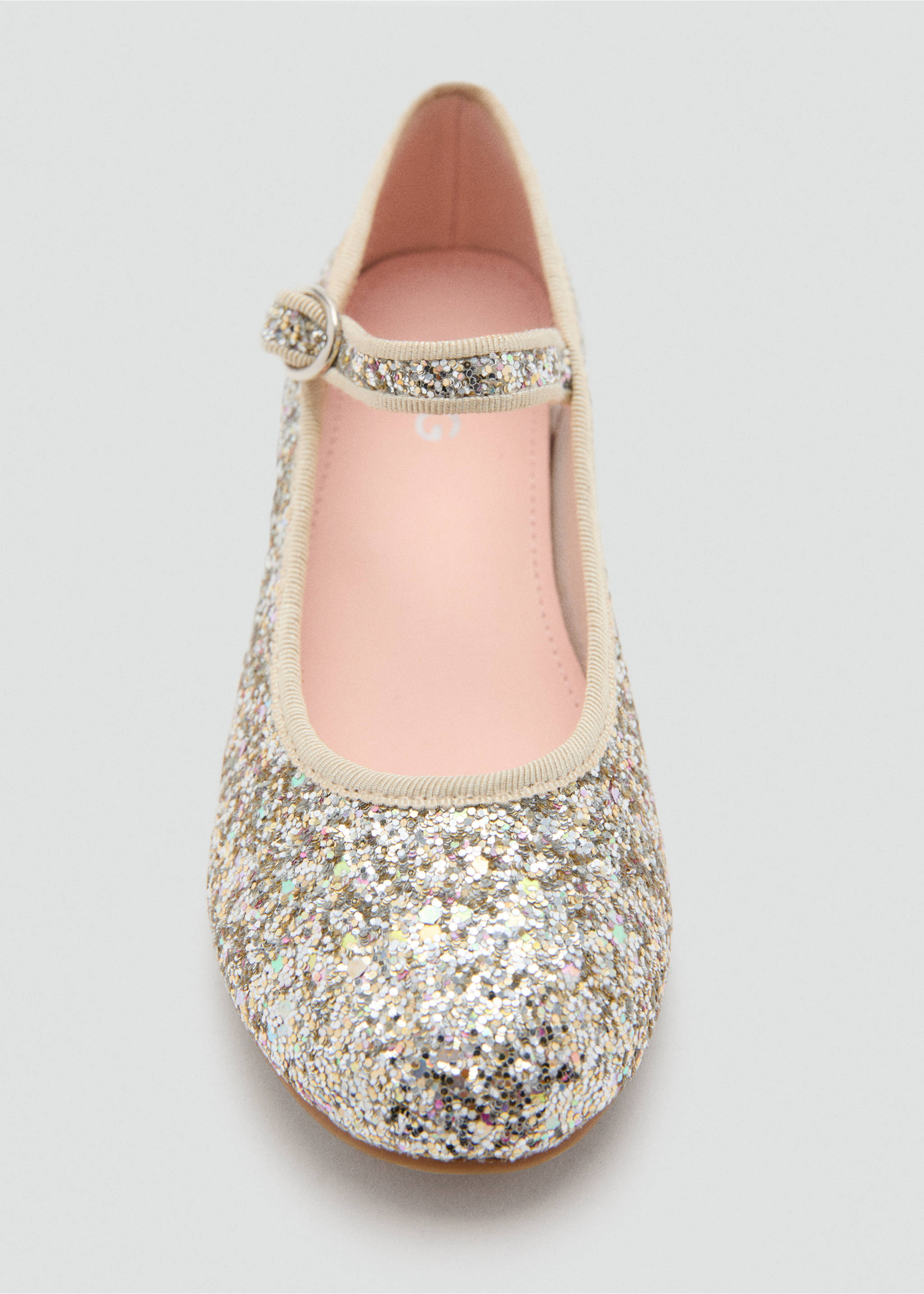 Heeled glitter shoe - Details of the article 3, Gold. Ref: 17057137-00.
