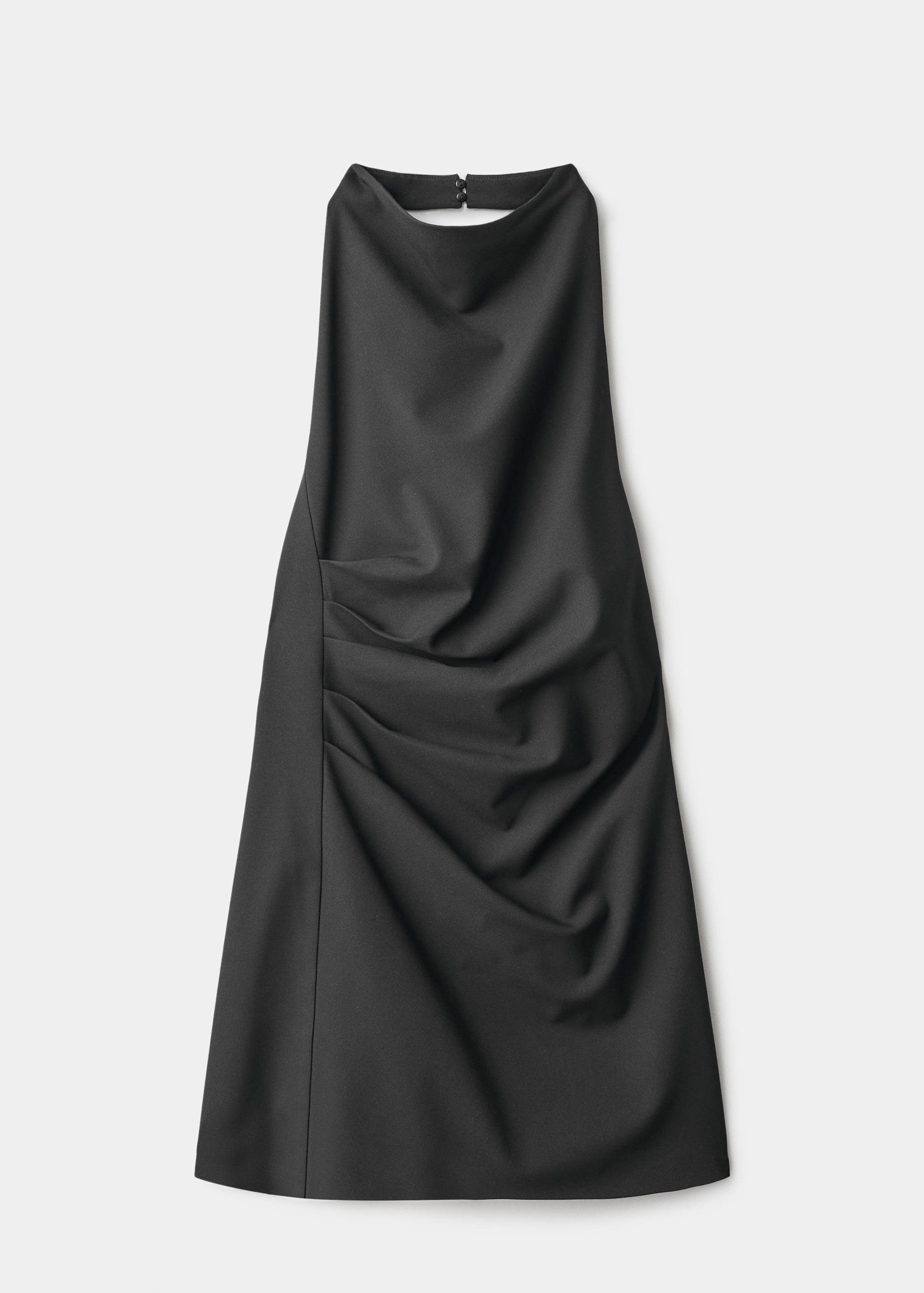 Šaty s nabíráním a výstřihem halter - Zboží bez modelu