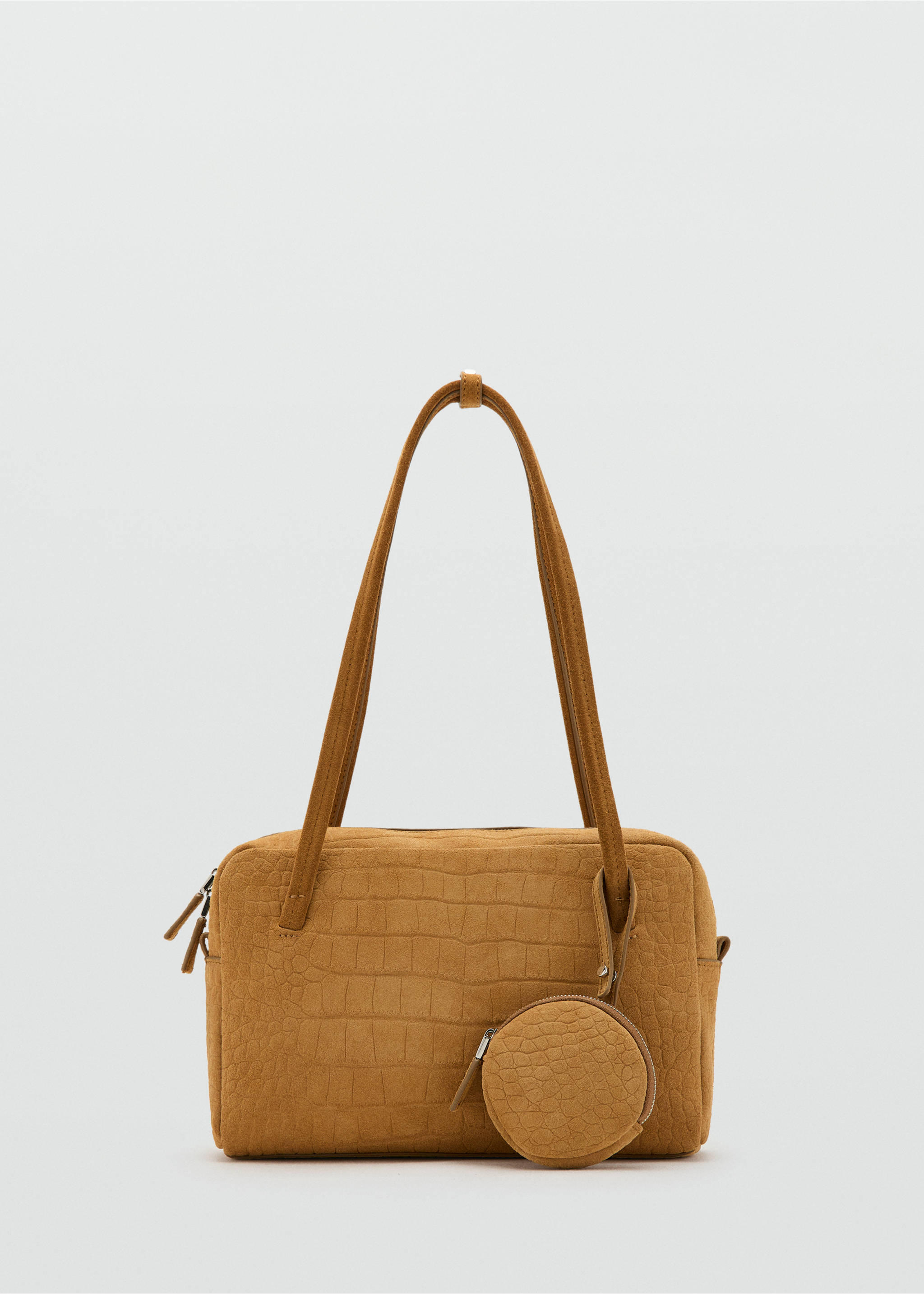 Small suede bowling handbag - Article without model, Ochre. Ref: 17057139-00.