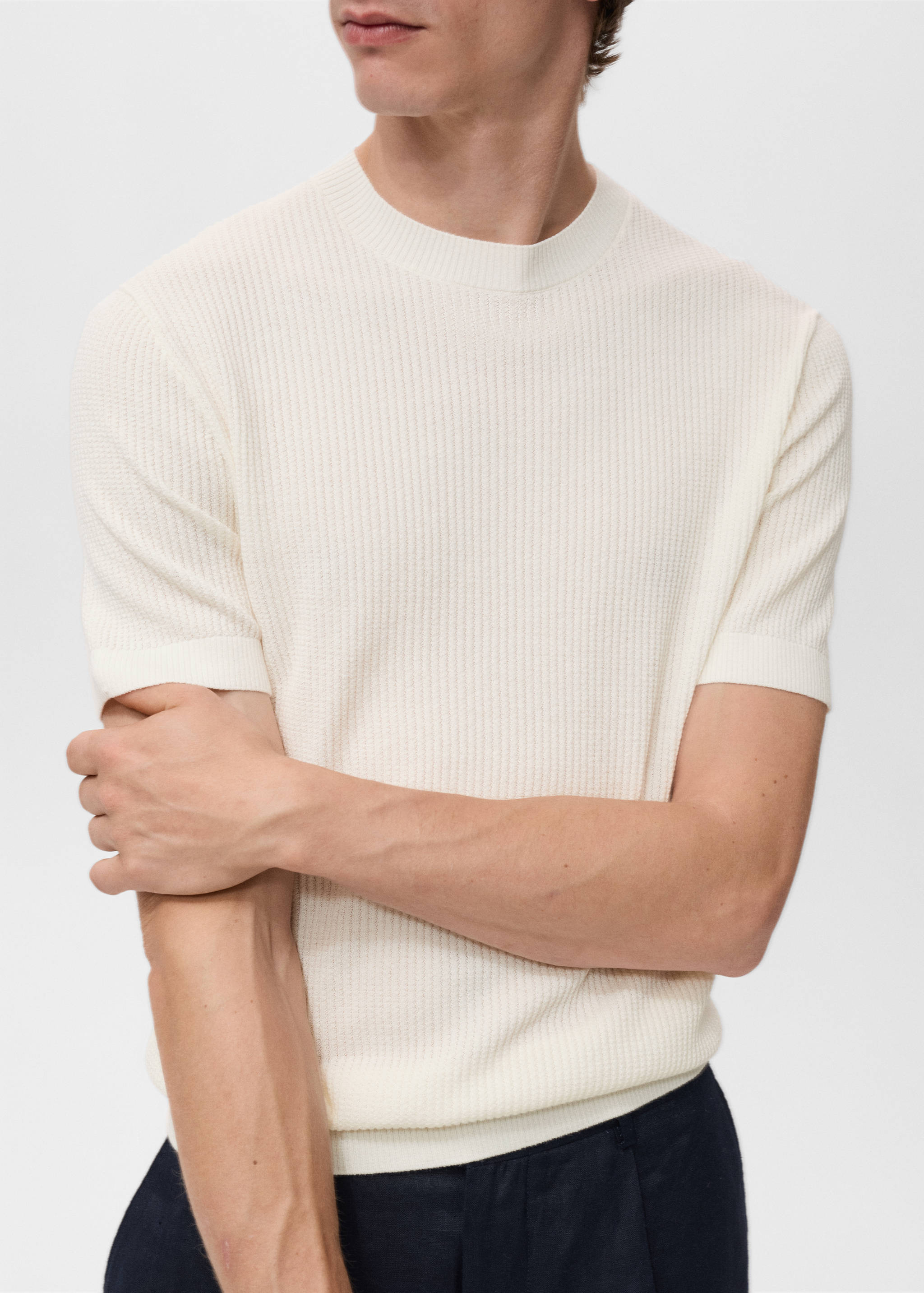 Geripptes Strick-T-Shirt - Detail des Artikels 3