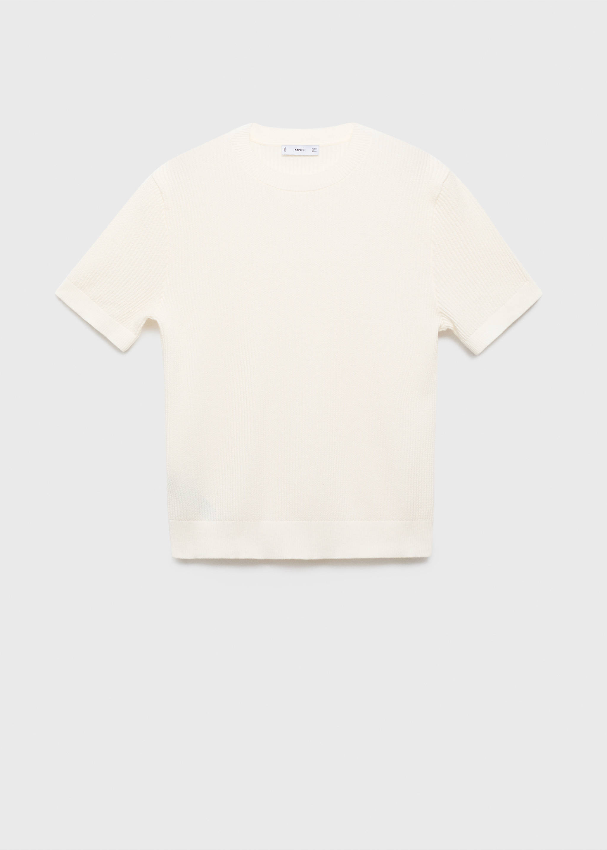 Ribbed  knit t-shirt - Article without model, Off White. Ref: 17057762-00.