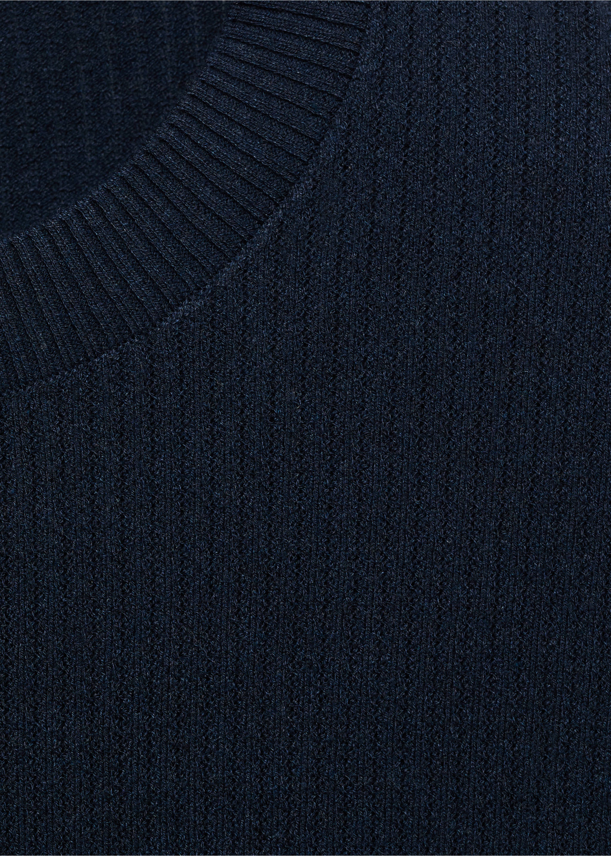 Ribbed  knit t-shirt - Details of the article 8, Navy. Ref: 17057762-00.