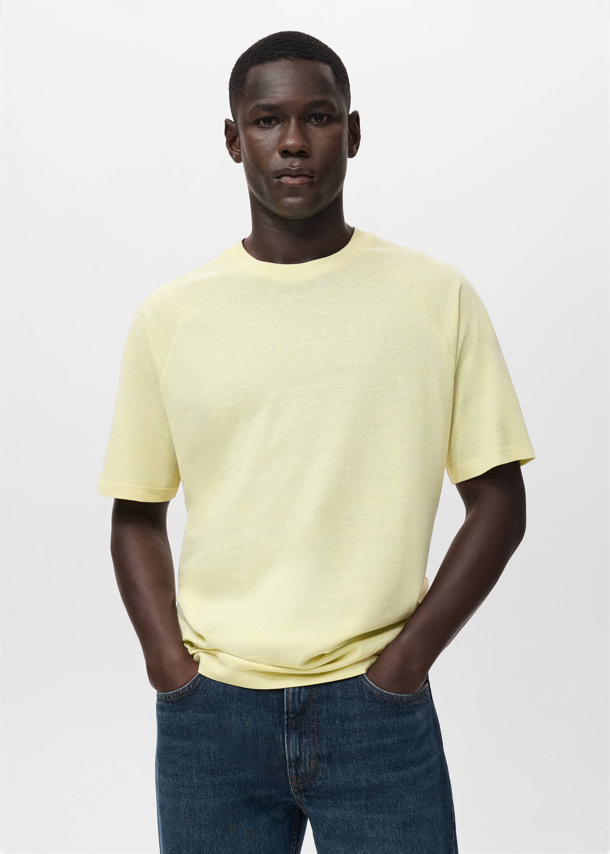 Relaxed-fit cotton-linen t-shirt - Medium plane