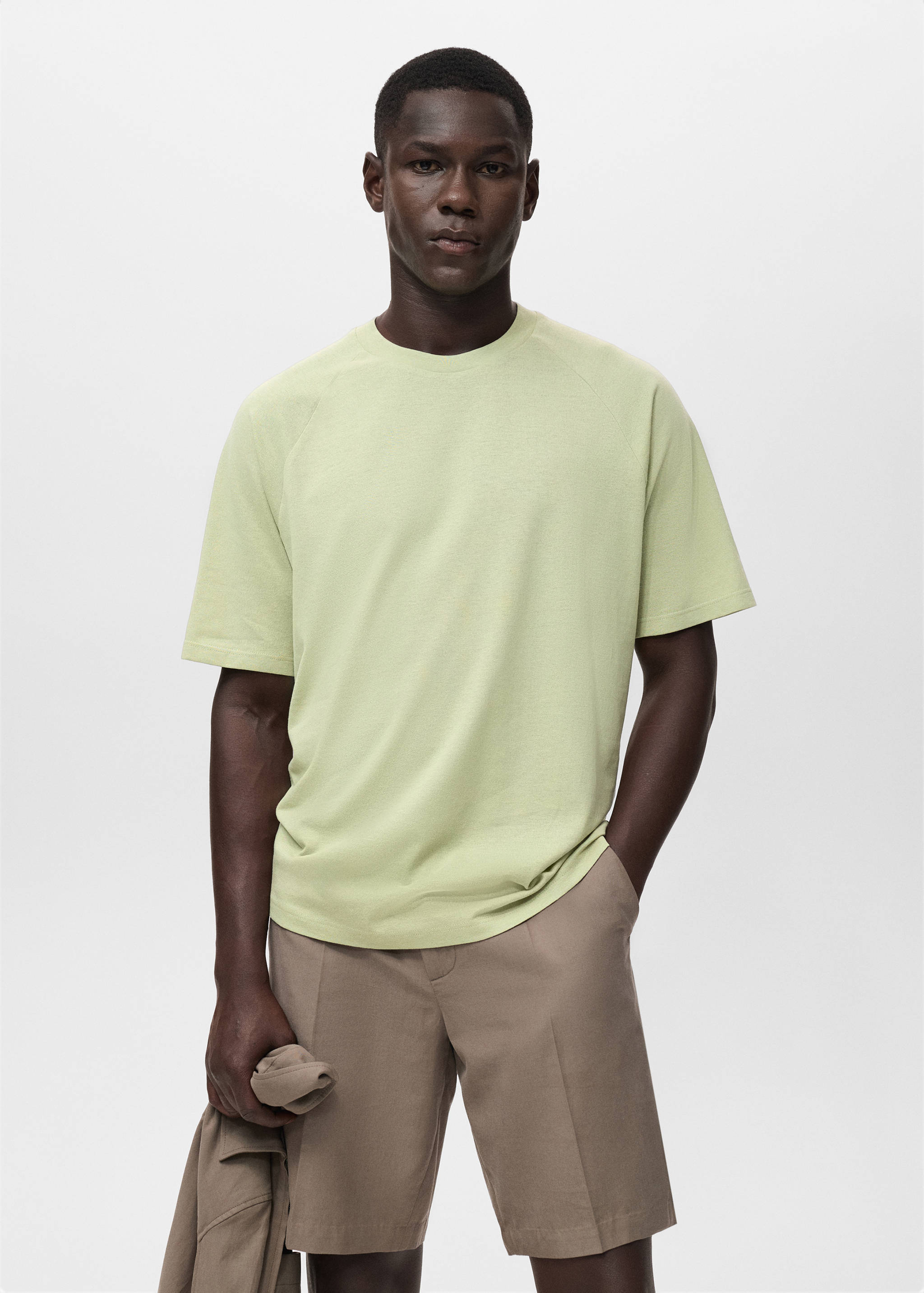 Relaxed-fit cotton-linen t-shirt - Medium plane