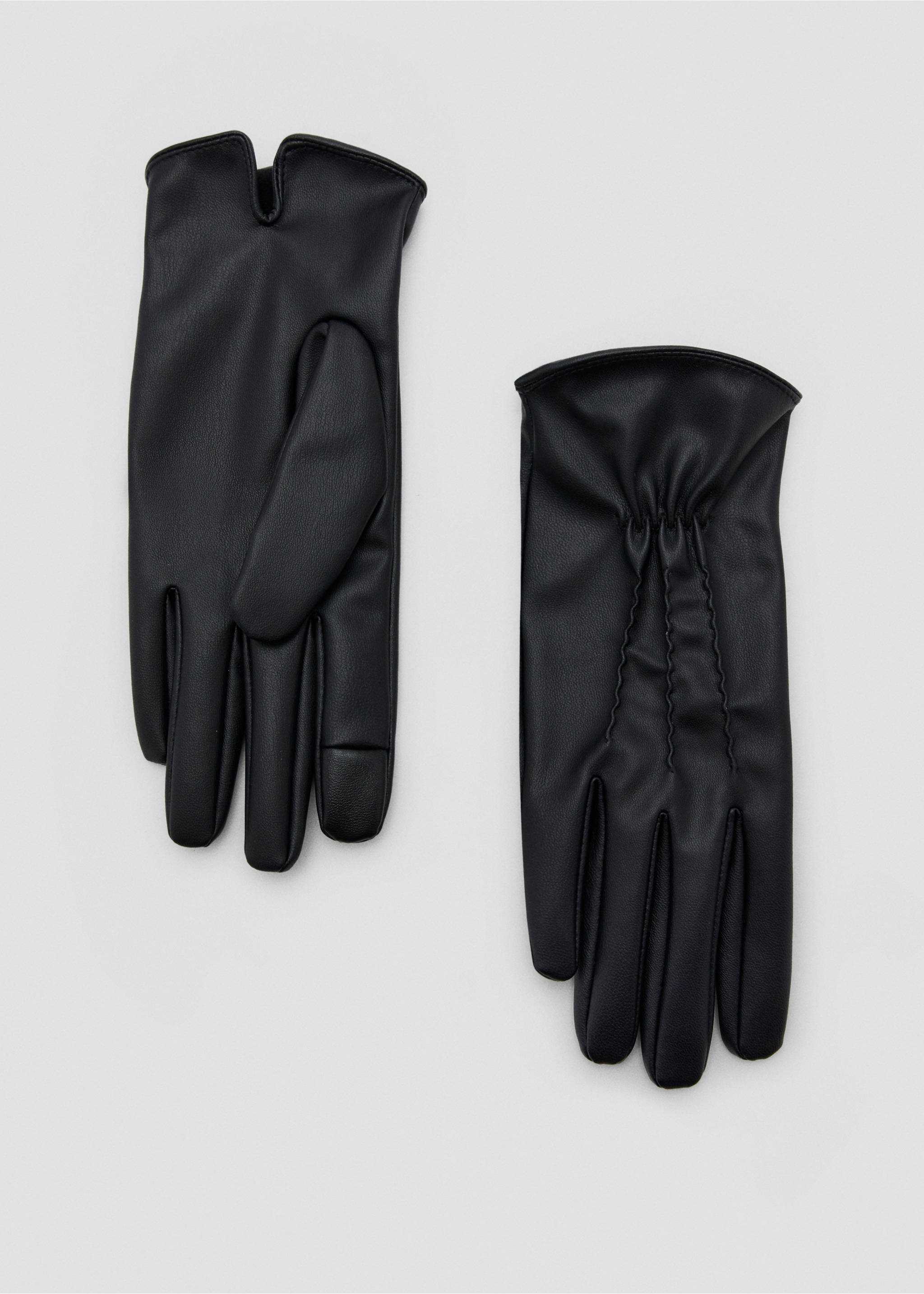 Faux-leather gloves - Article without model, Black. Ref: 17057769-00.