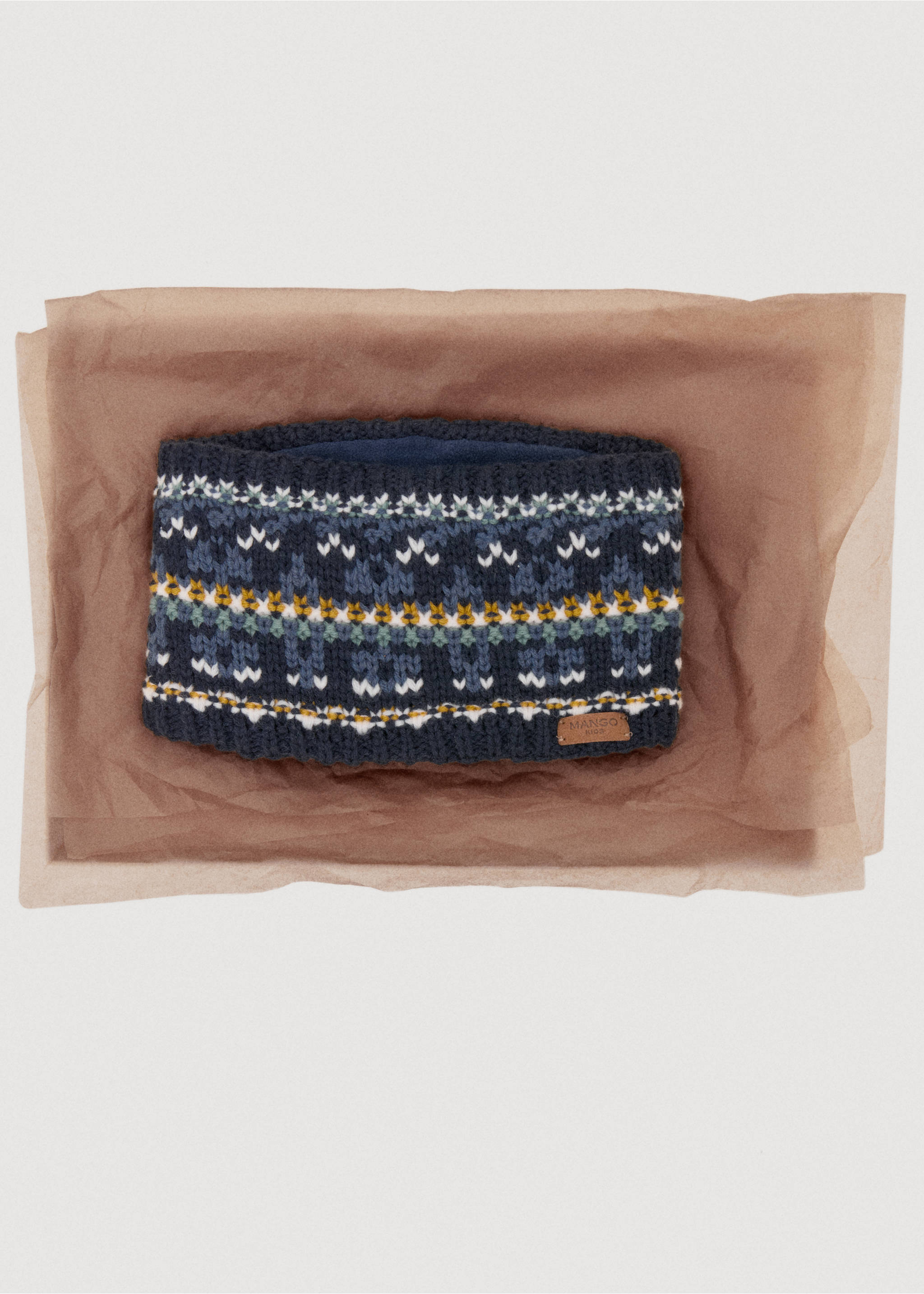 Knit scarf - Details of the article 7, Navy. Ref: 17057775-00.