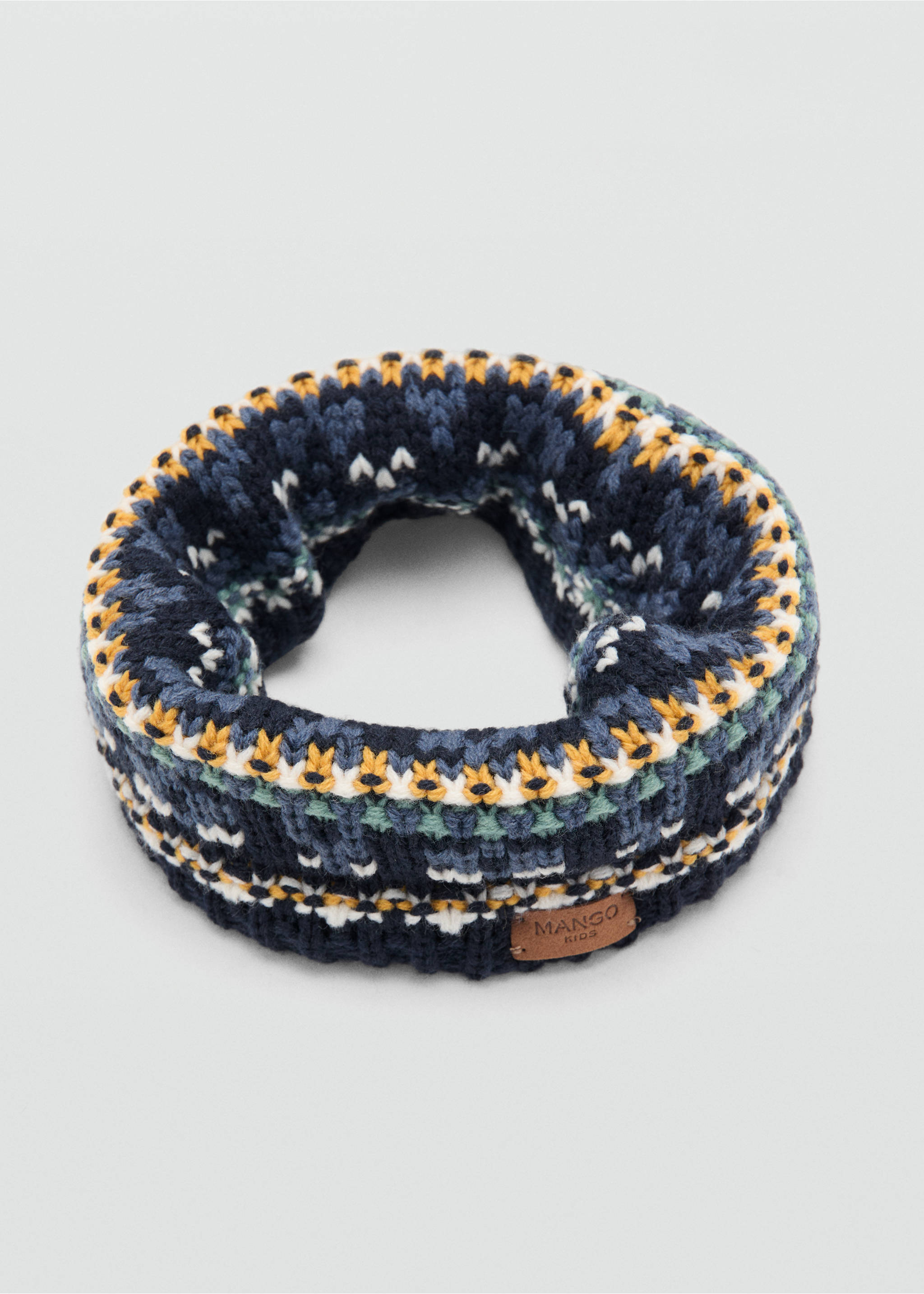 Knit scarf - Details of the article 1, Navy. Ref: 17057775-00.