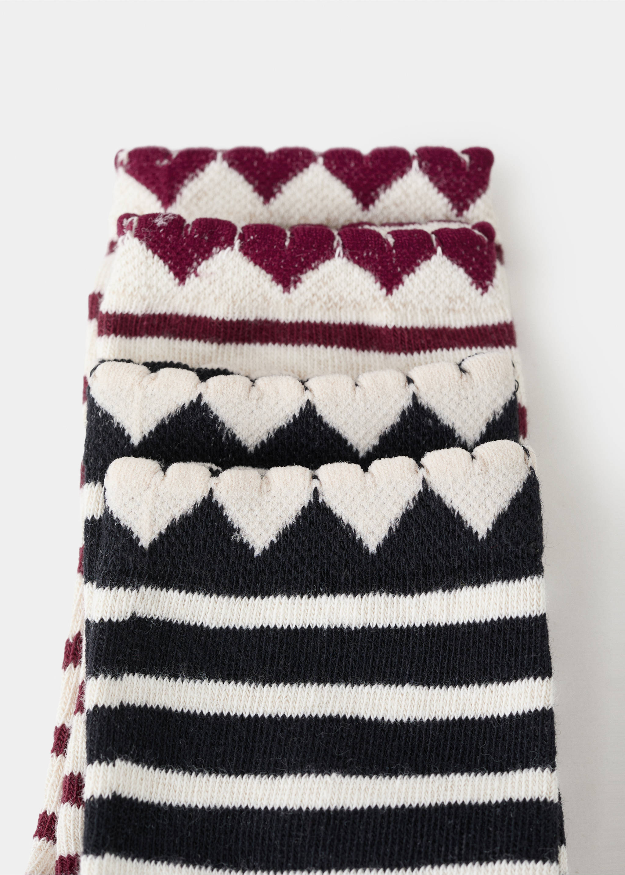 2 pack patterned socks - Details of the article 8, Wine. Ref: 17057799-00.