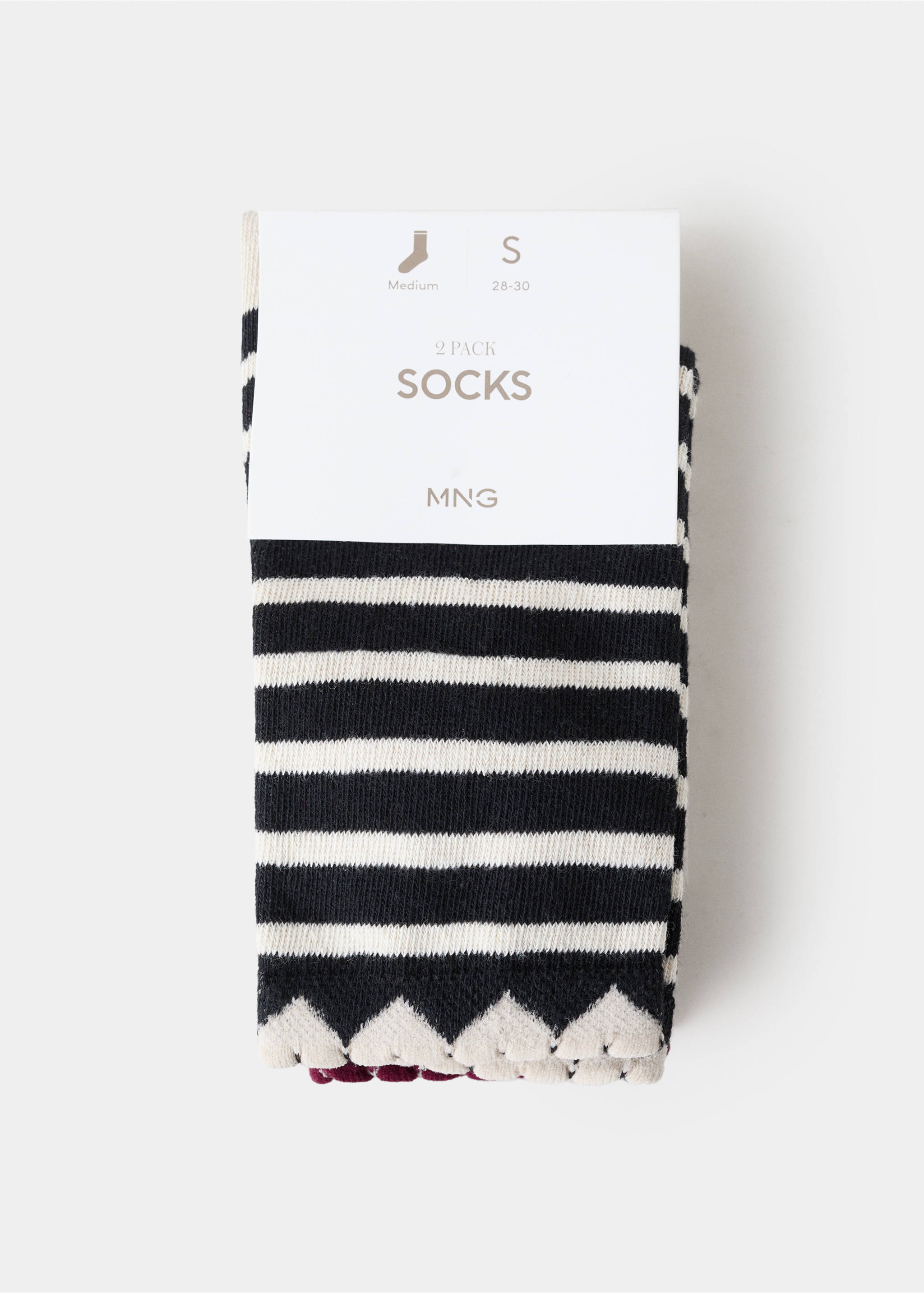 2 pack patterned socks - Details of the article 0, Wine. Ref: 17057799-00.