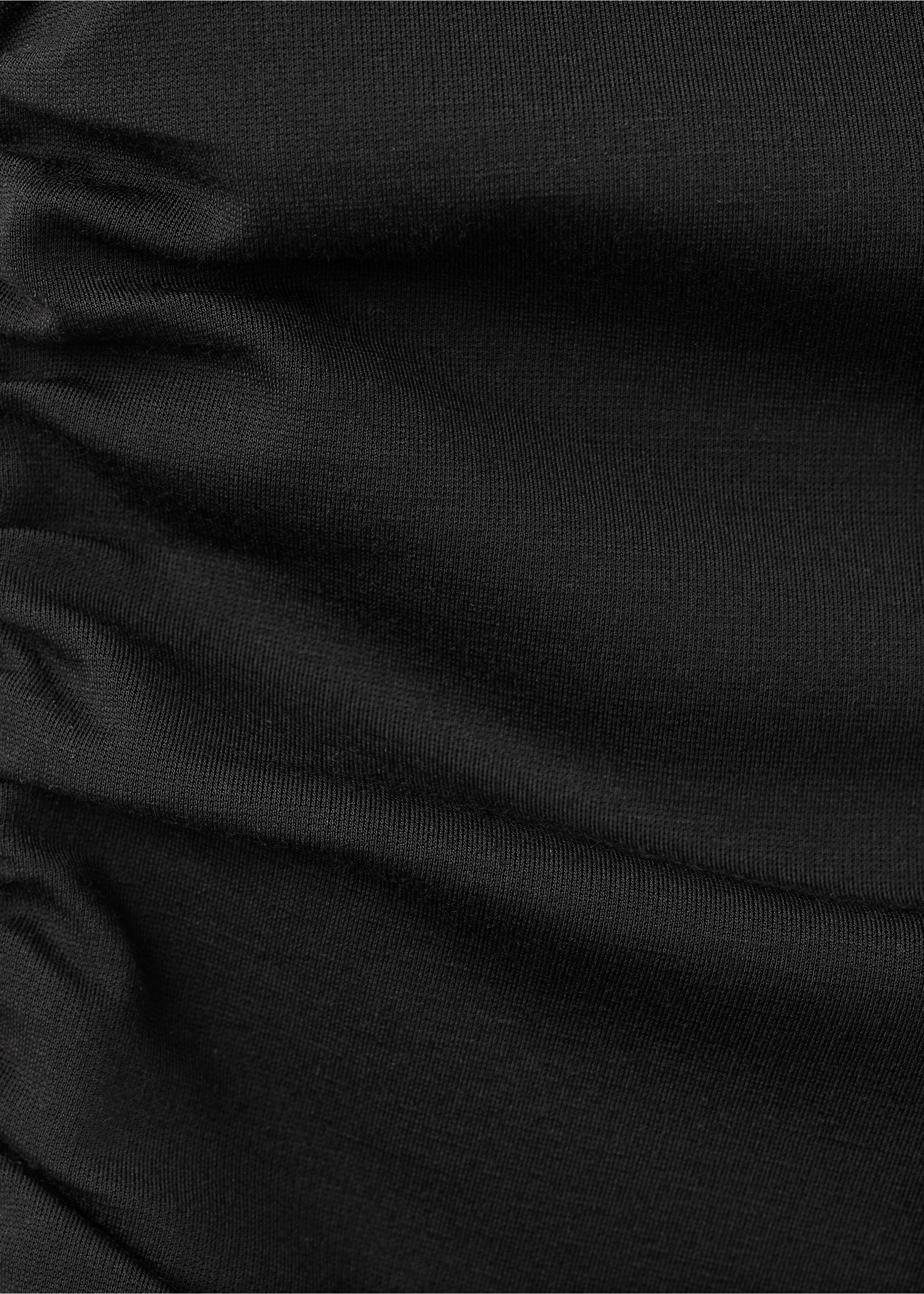 Ruched funnel-neck top - Details of the article 0, Black. Ref: 17057805-00.