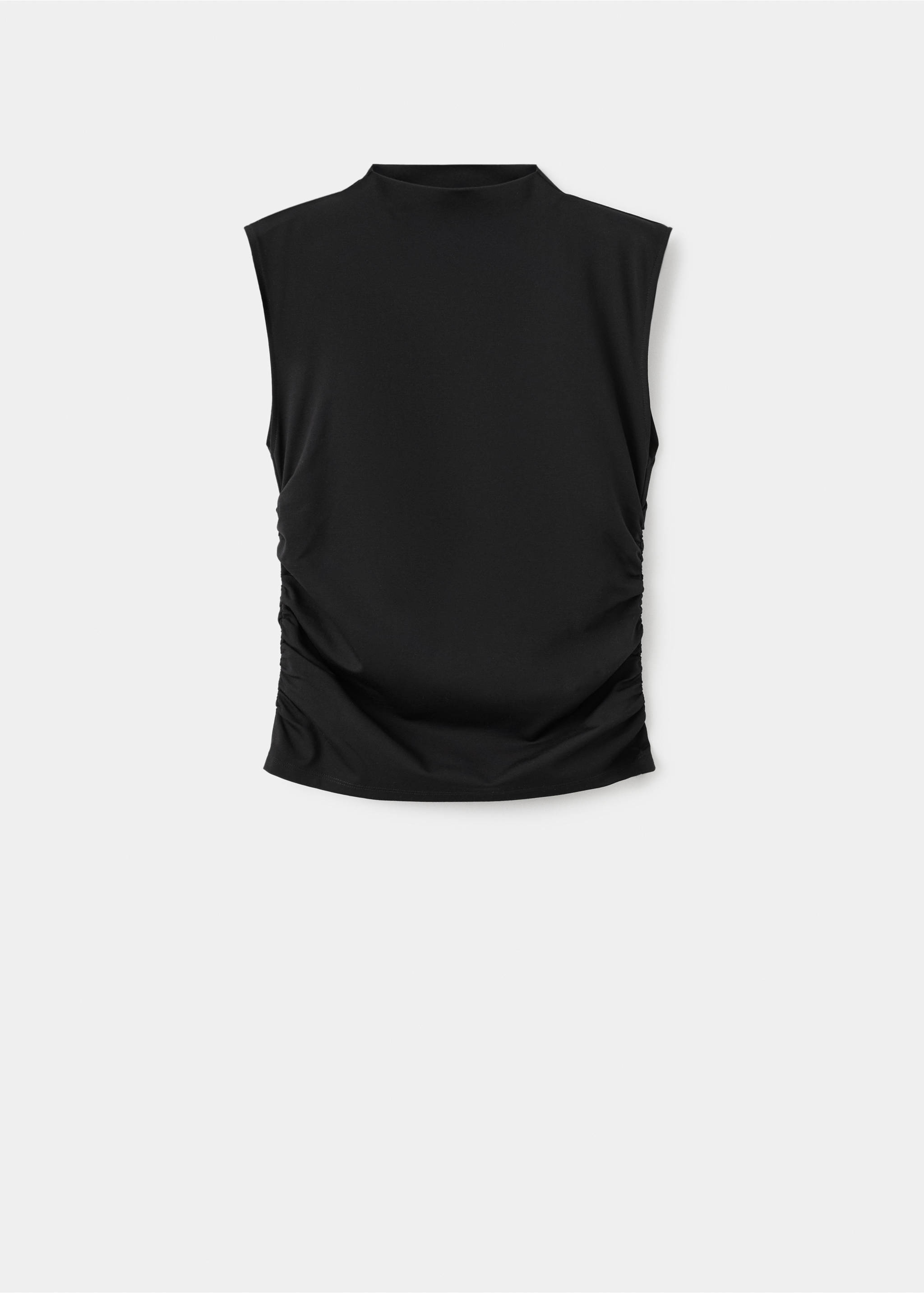 Ruched funnel-neck top - Article without model, Black. Ref: 17057805-00.
