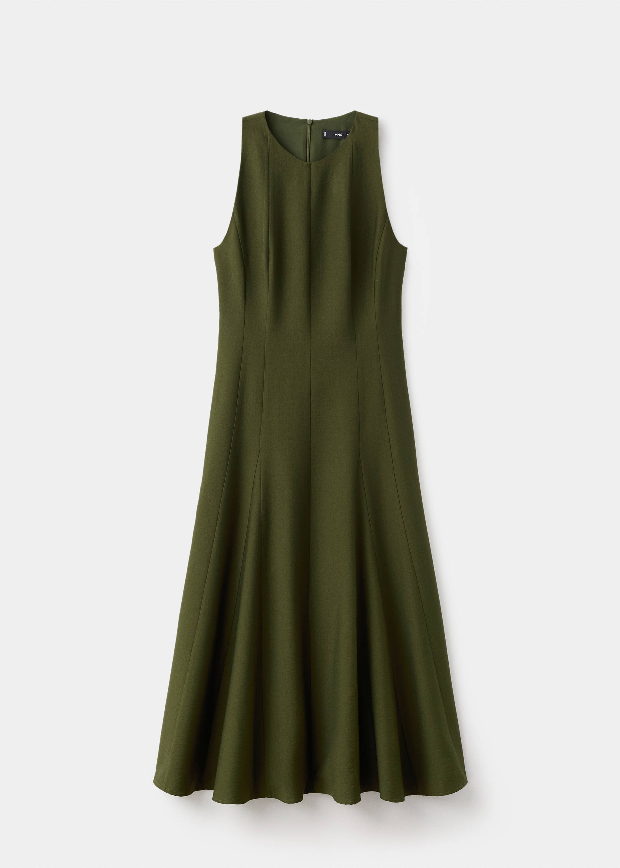 A-line dress with godets - Article without model, Khaki. Ref: 17057811-00.
