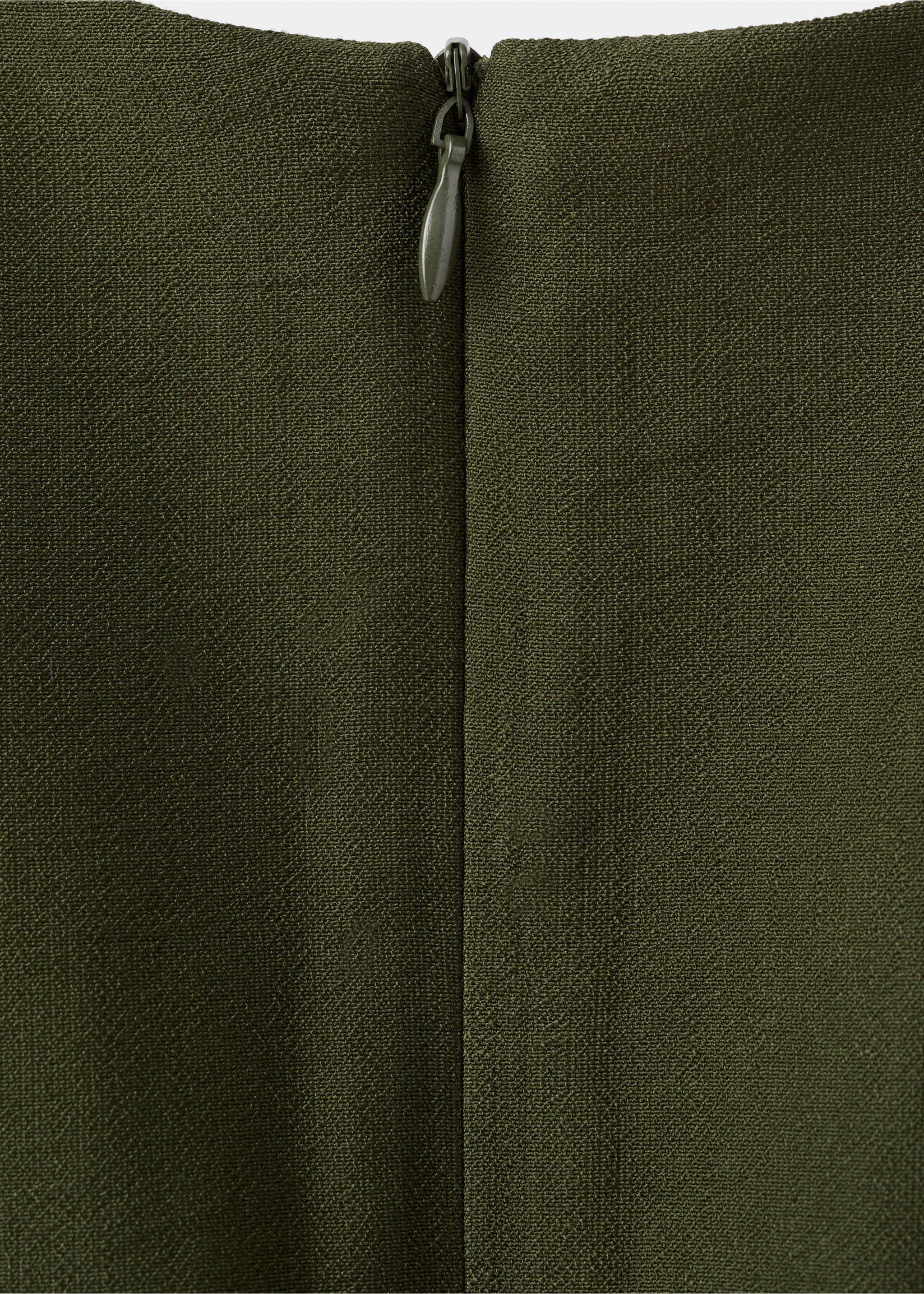 A-line dress with godets - Details of the article 8, Khaki. Ref: 17057811-00.