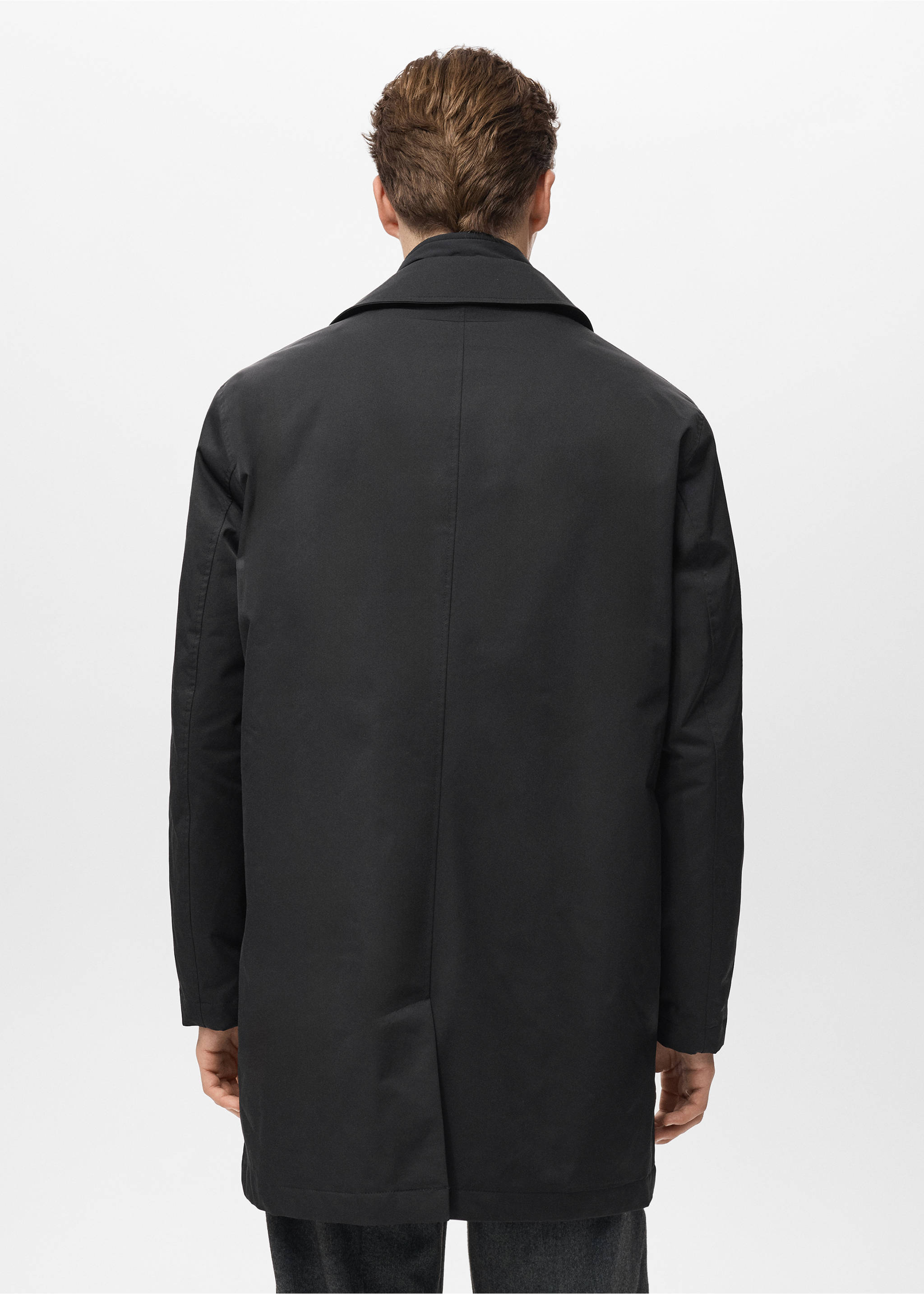 Wasserabweisender Stepp-Trenchcoat - Rückseite des Artikels, Schwarz. Ref: 17057885-00.