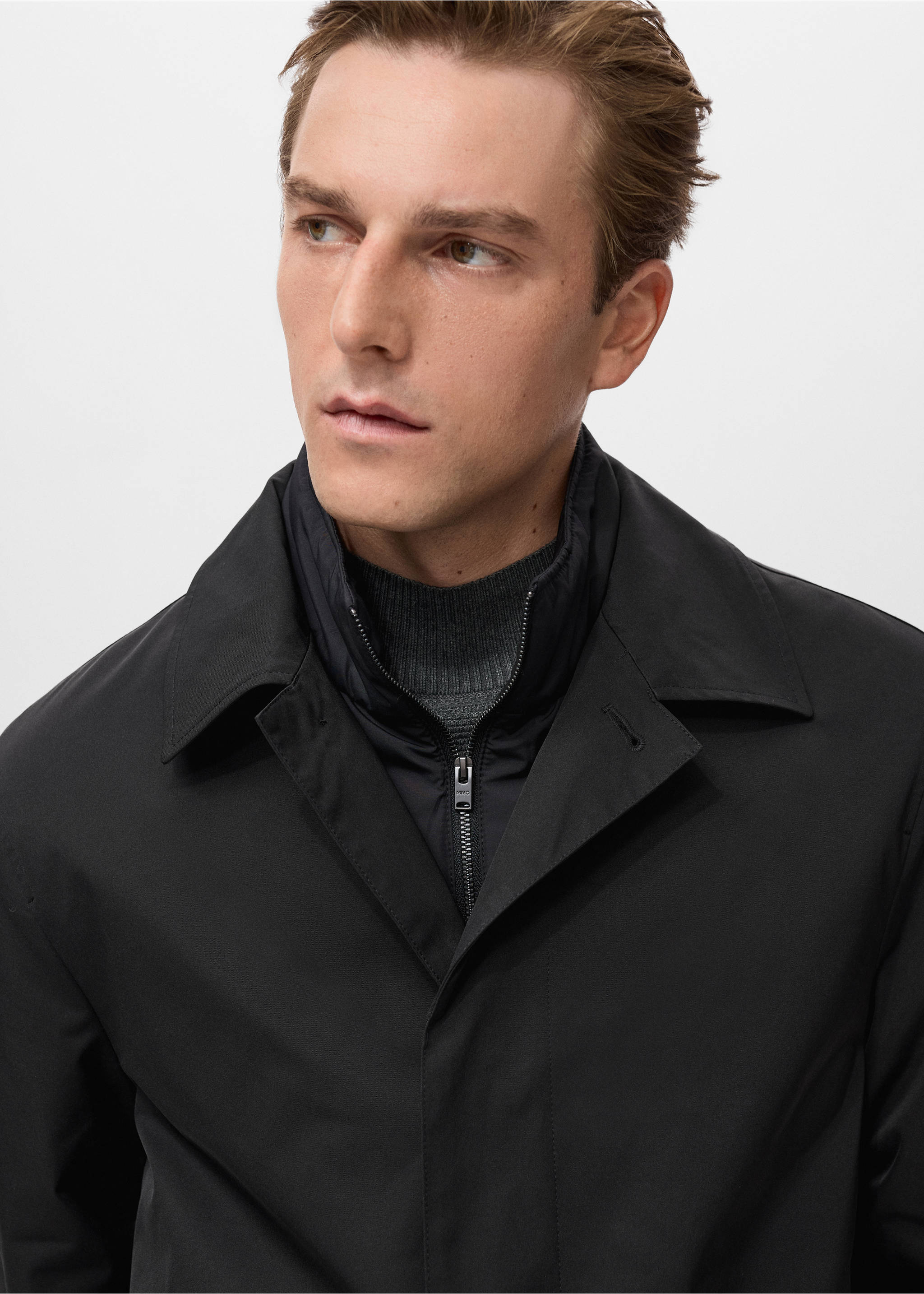 Wasserabweisender Stepp-Trenchcoat - Detail des Artikels 1, Schwarz. Ref: 17057885-00.