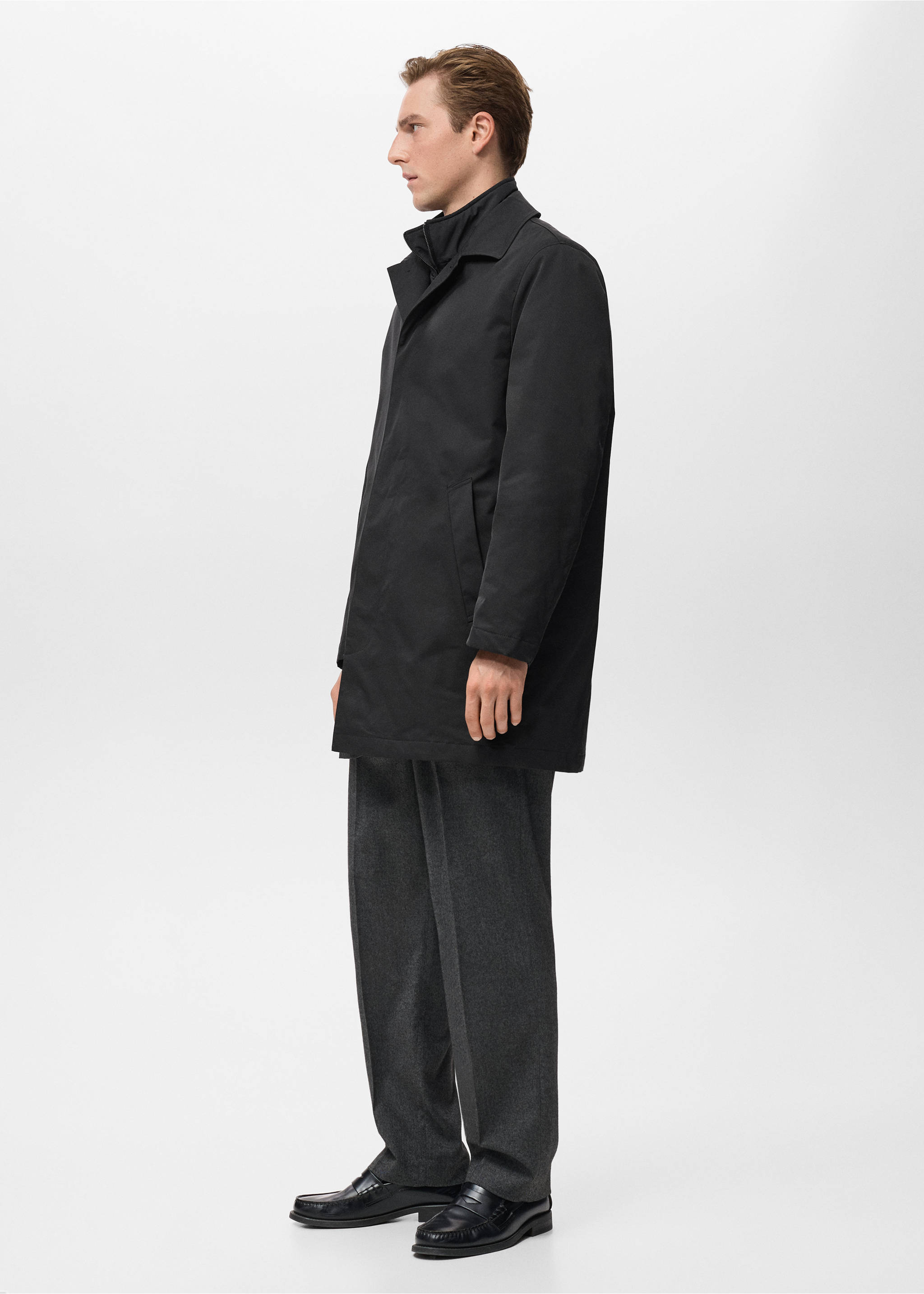 Wasserabweisender Stepp-Trenchcoat - Detail des Artikels 2, Schwarz. Ref: 17057885-00.