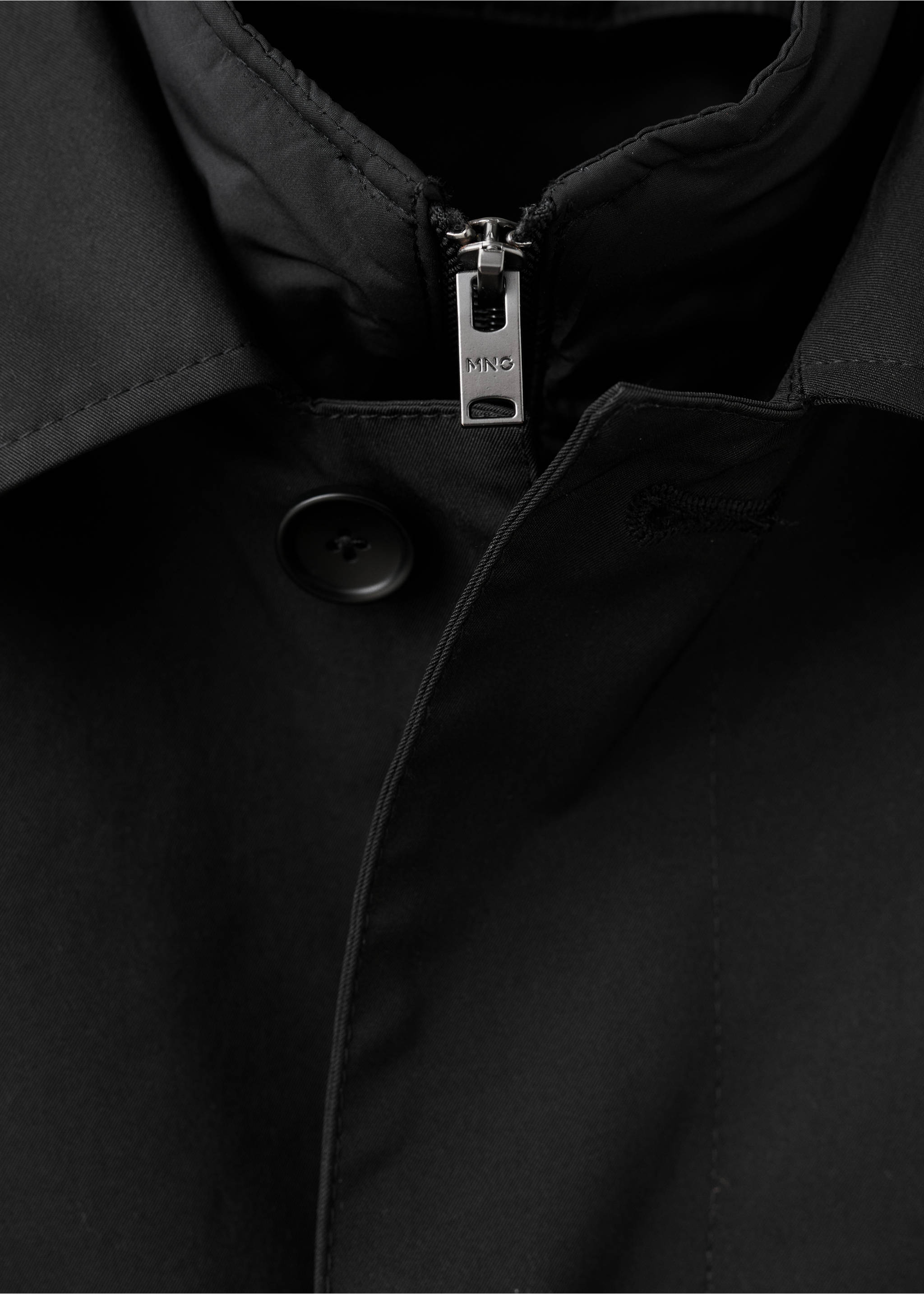 Wasserabweisender Stepp-Trenchcoat - Detail des Artikels 0, Schwarz. Ref: 17057885-00.