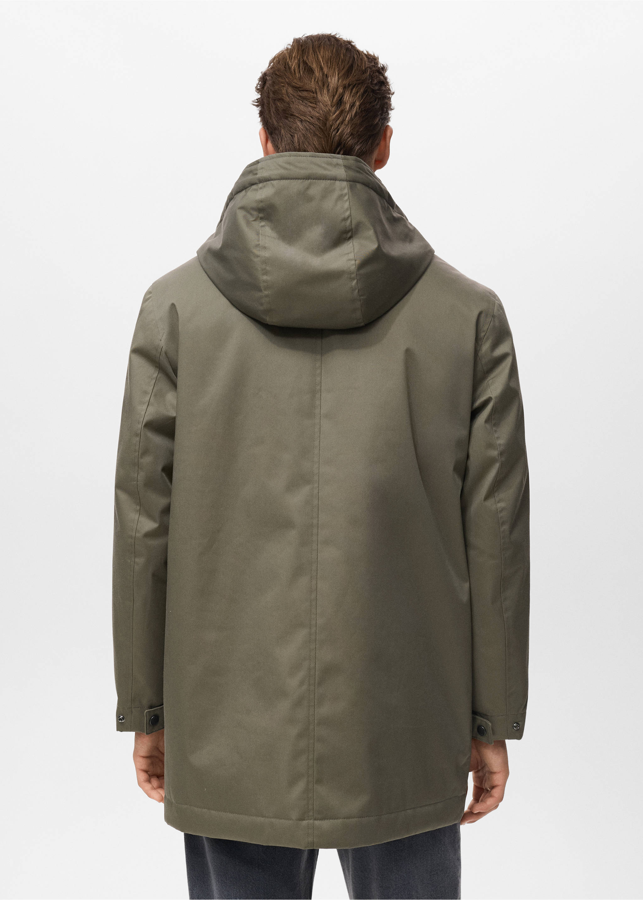 Quilted parka with water-repellent hood - Reverse of the article, Medium Brown. Ref: 17057886-00.