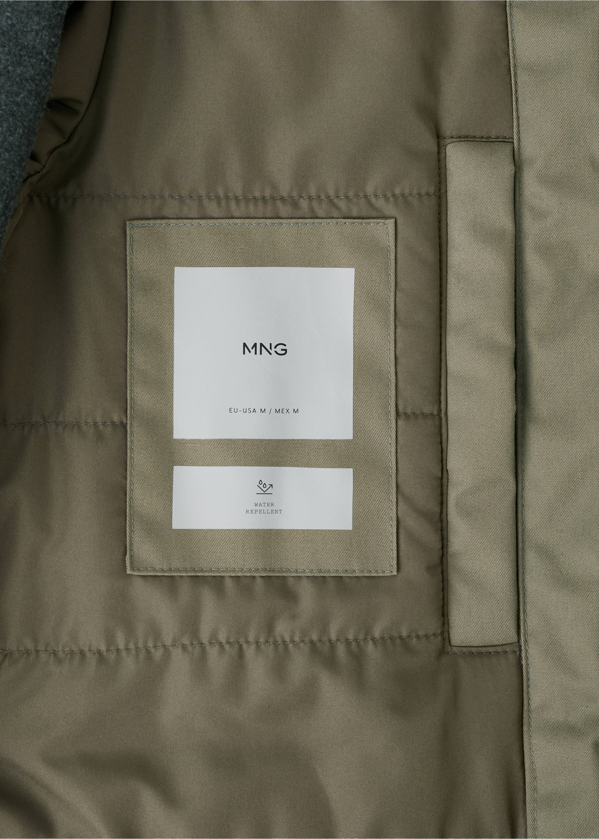 Quilted parka with water-repellent hood - Details of the article 8, Medium Brown. Ref: 17057886-00.