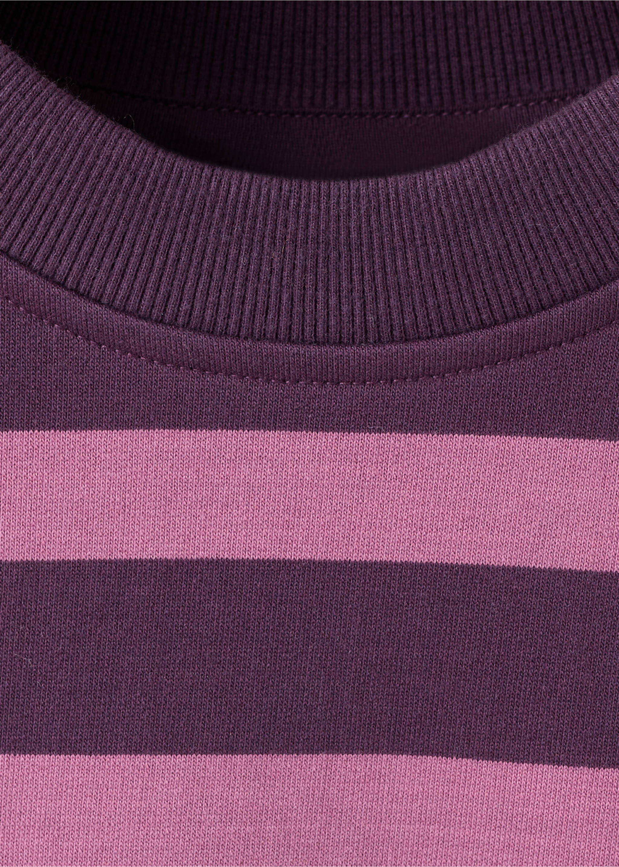 Gestreiftes Baumwoll-Sweatshirt - Detail des Artikels 8, Purpur. Ref: 17057889-00.
