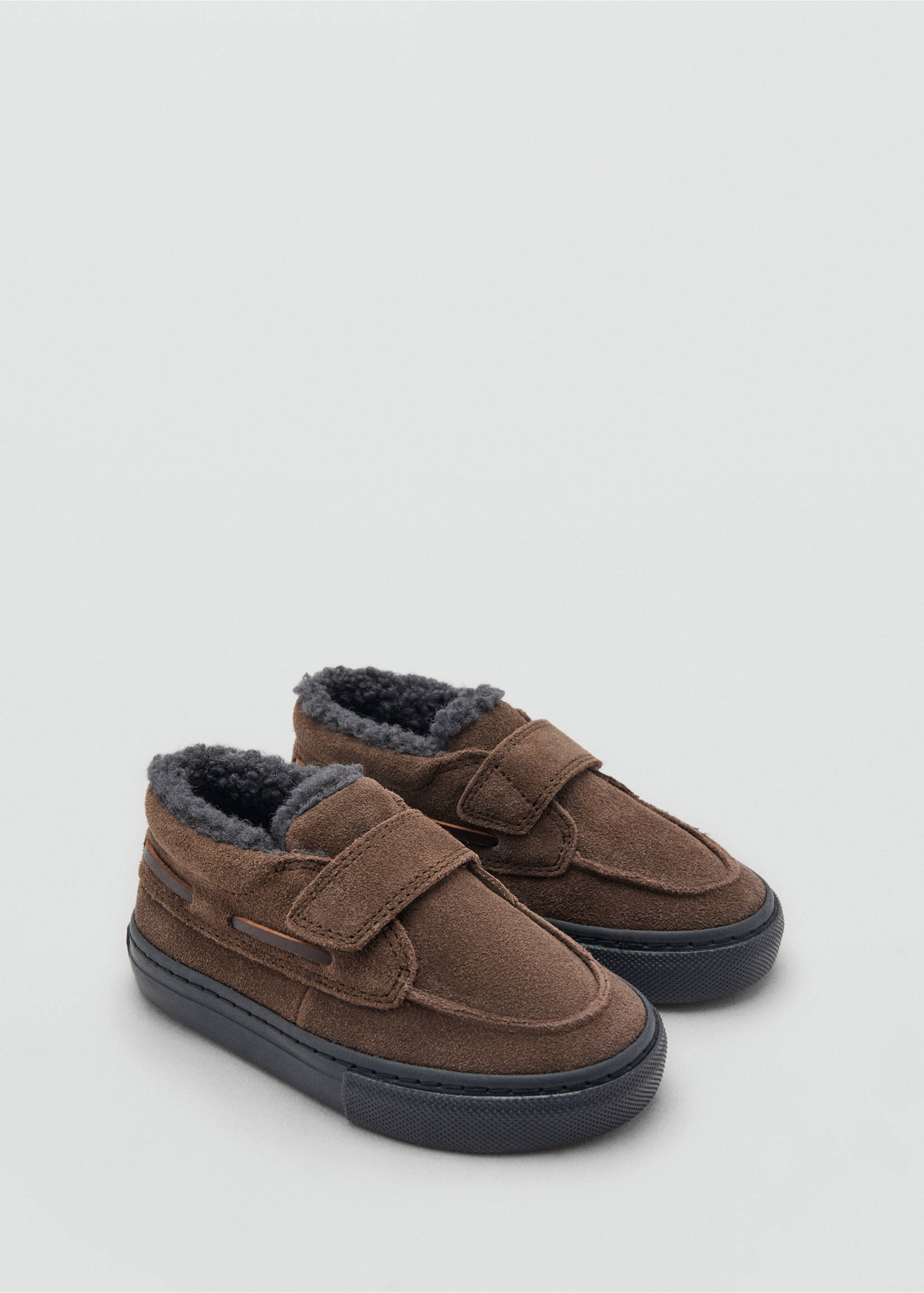 Velcro leather shoes - Medium plane, Brown. Ref: 17057891-00.