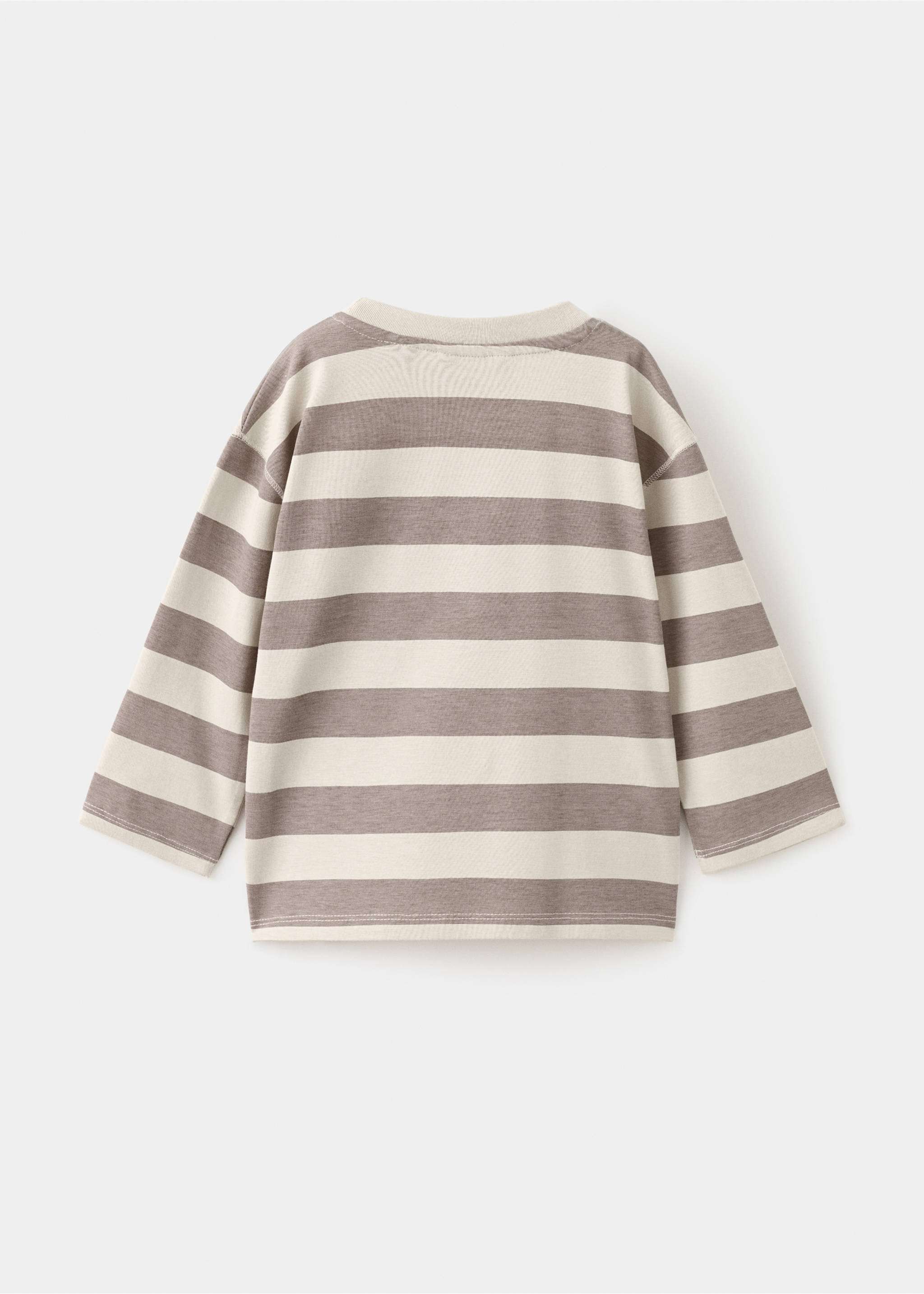 Patch striped t-shirt - Reverse of the article, Medium Brown. Ref: 17057895-00.