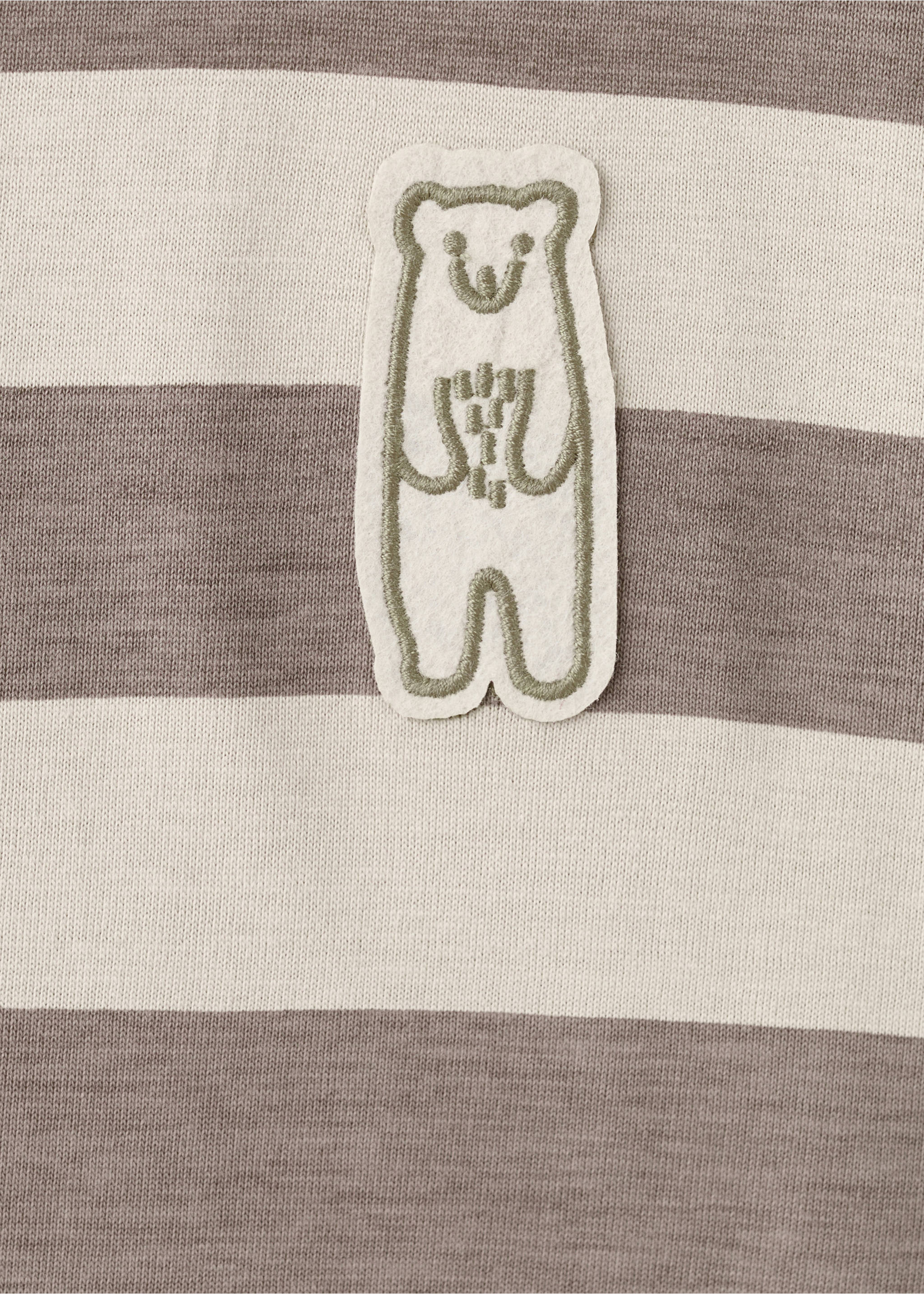 Patch striped t-shirt - Details of the article 8, Medium Brown. Ref: 17057895-00.