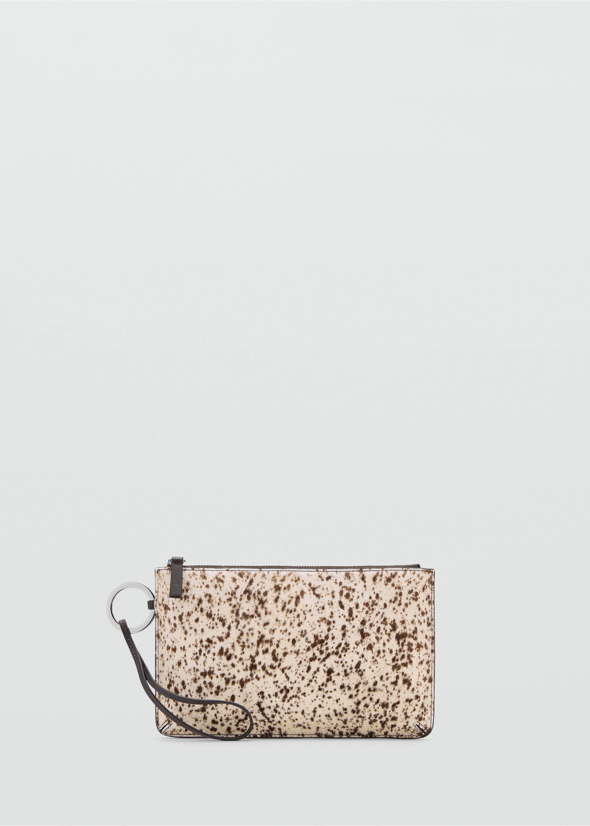Leather and fur clutch - Article without model, Brown. Ref: 17057905-00.