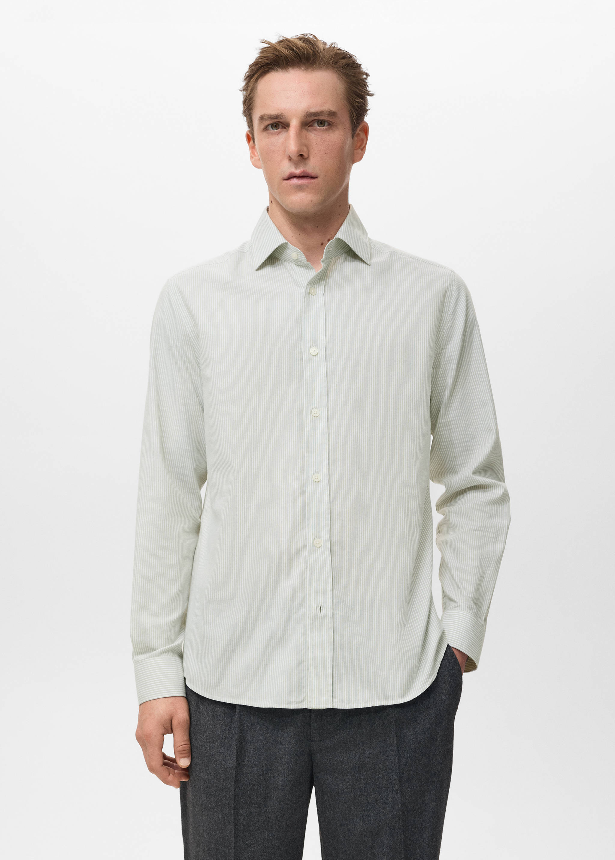 Chemise 100 % coton flanelle regular-fit - Plan moyen