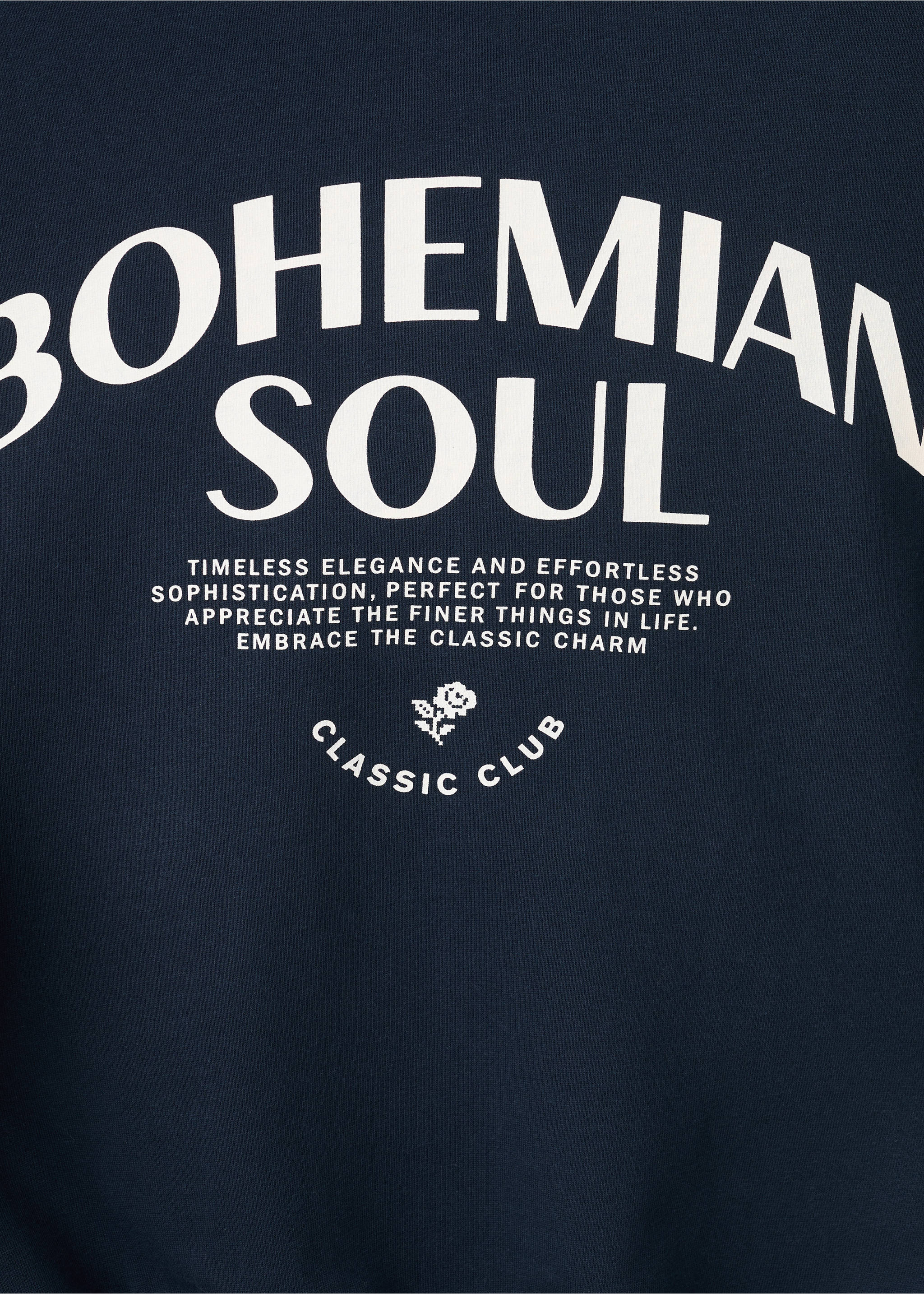 Printed embroidered sweatshirt - Details of the article 0, Navy. Ref: 17058268-00.