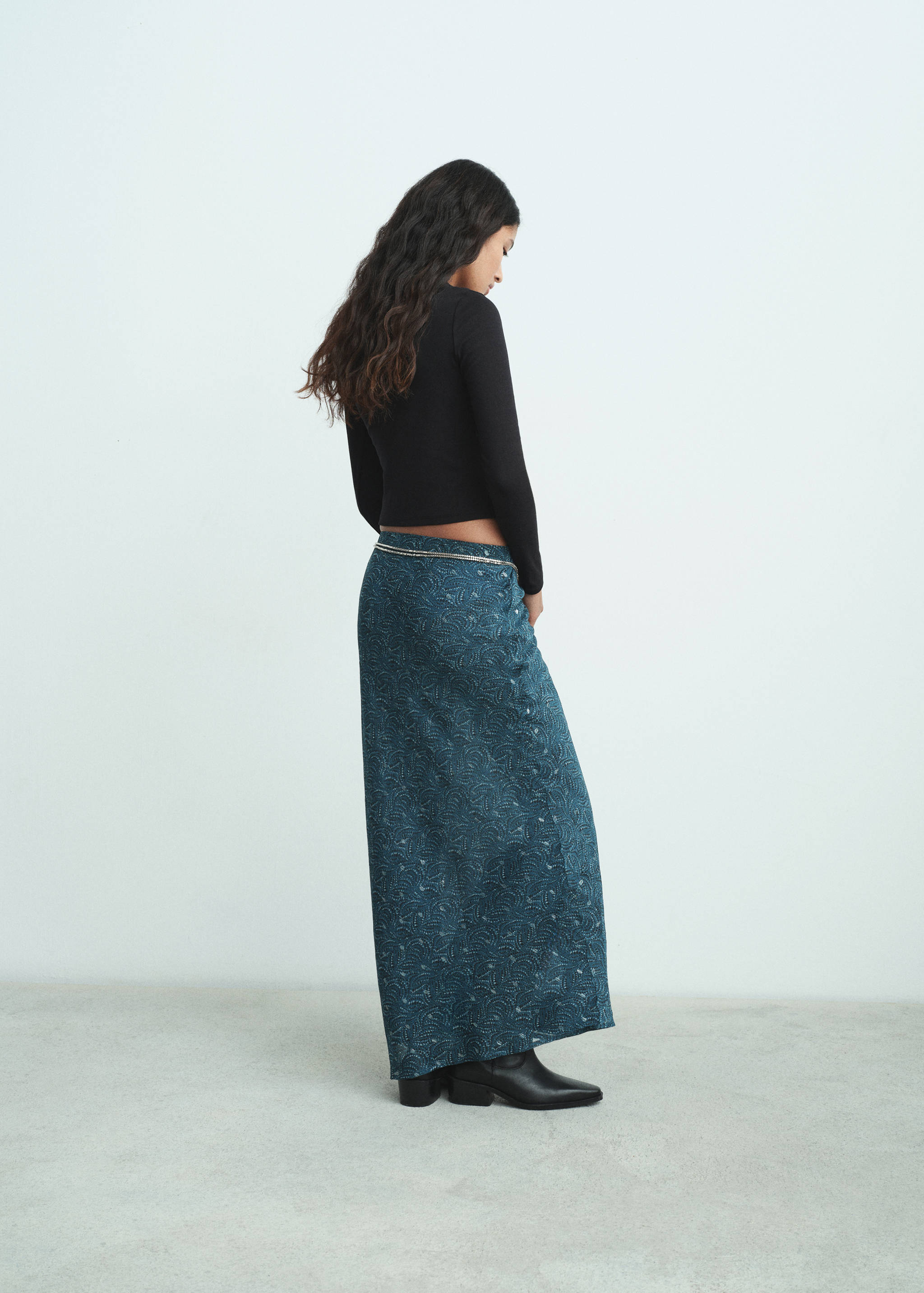 Long lurex skirt - Reverse of the article