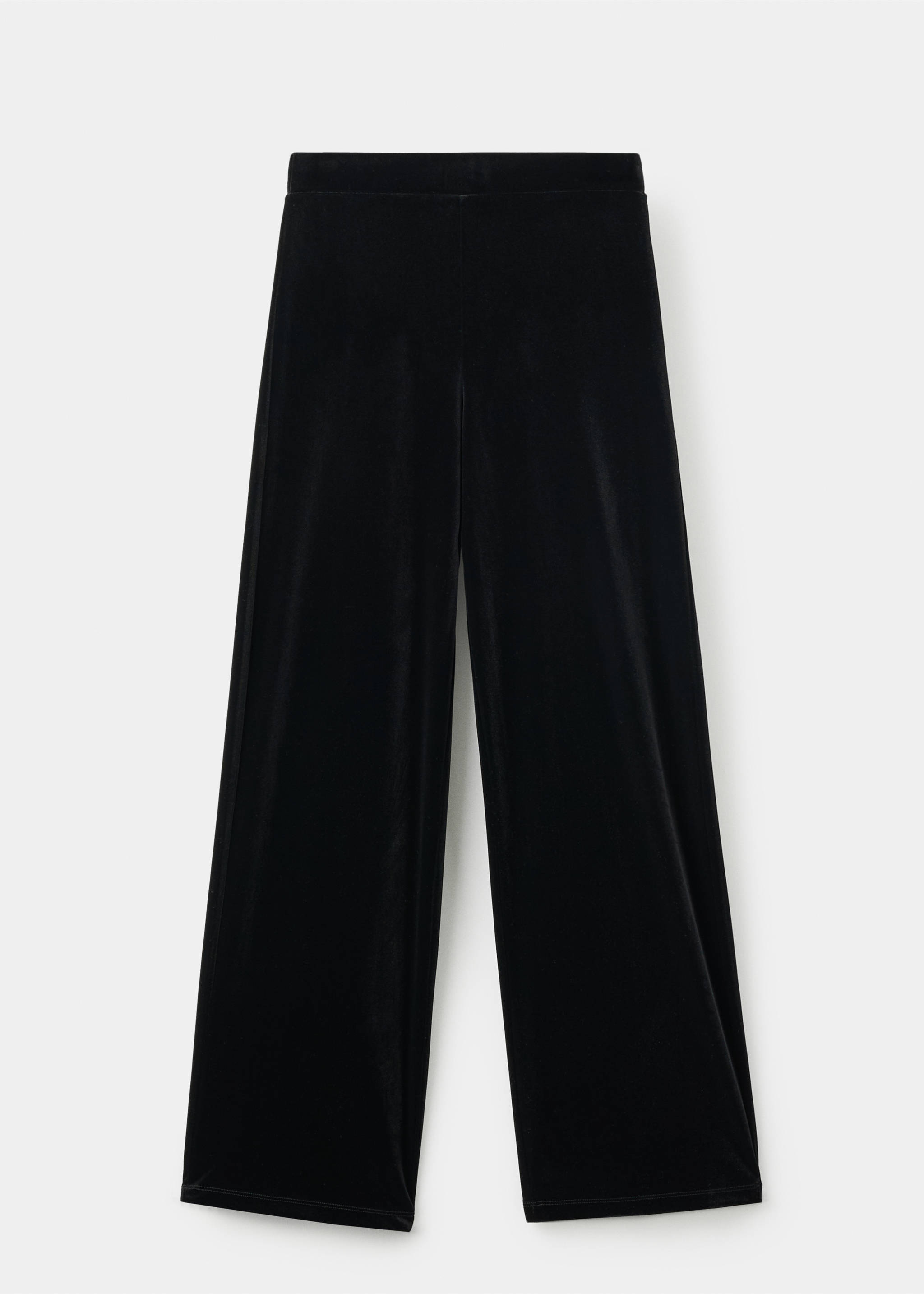 Straight velvet trousers - Article without model, Black. Ref: 17058273-00.
