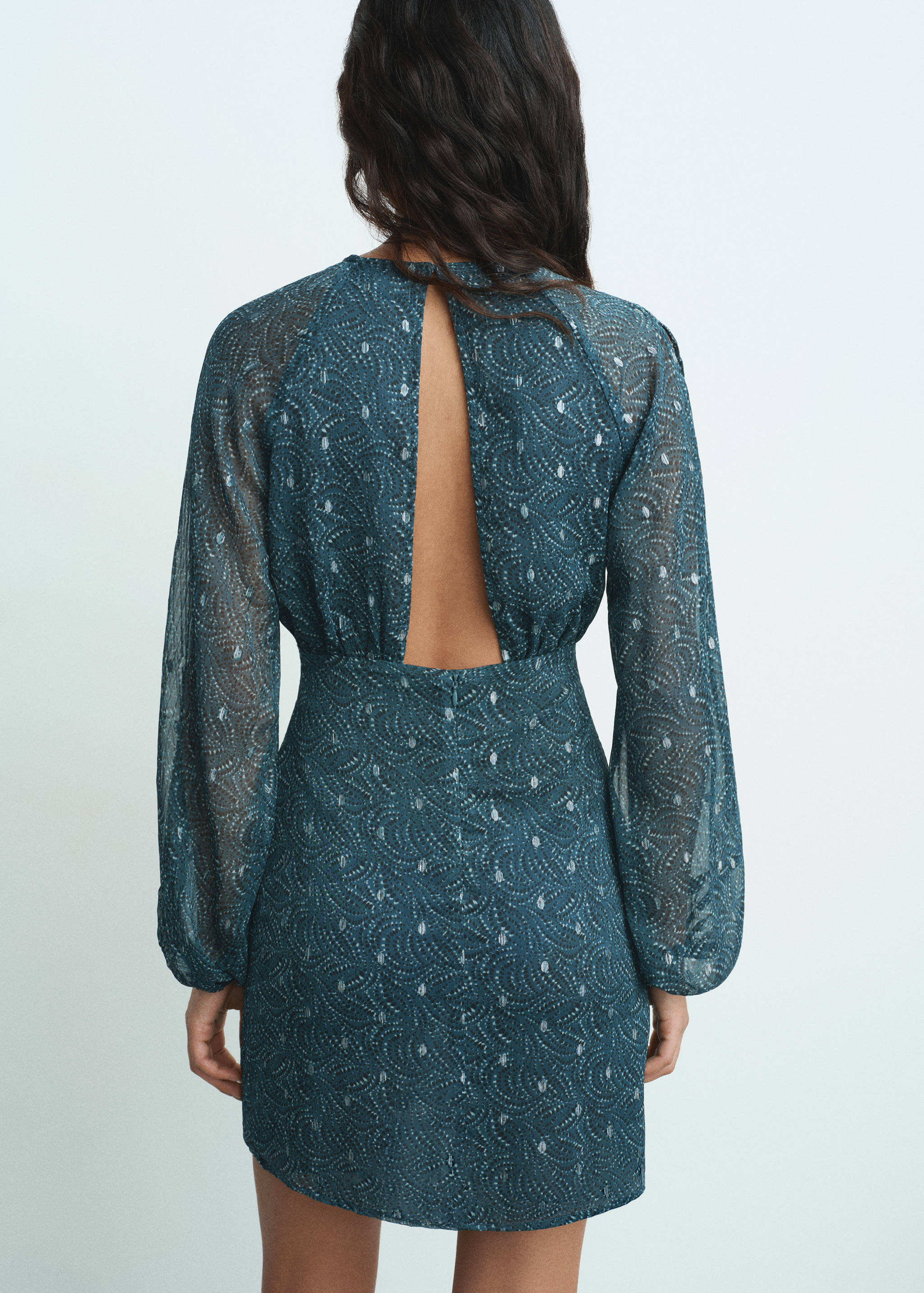 Lurex cut-out print dress - Reverse of the article